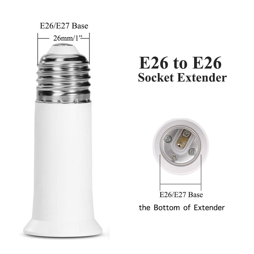 E26 Socket Extender - 6.5CM/2.56 Inch Socket Extension Adapter, 6-Pack
