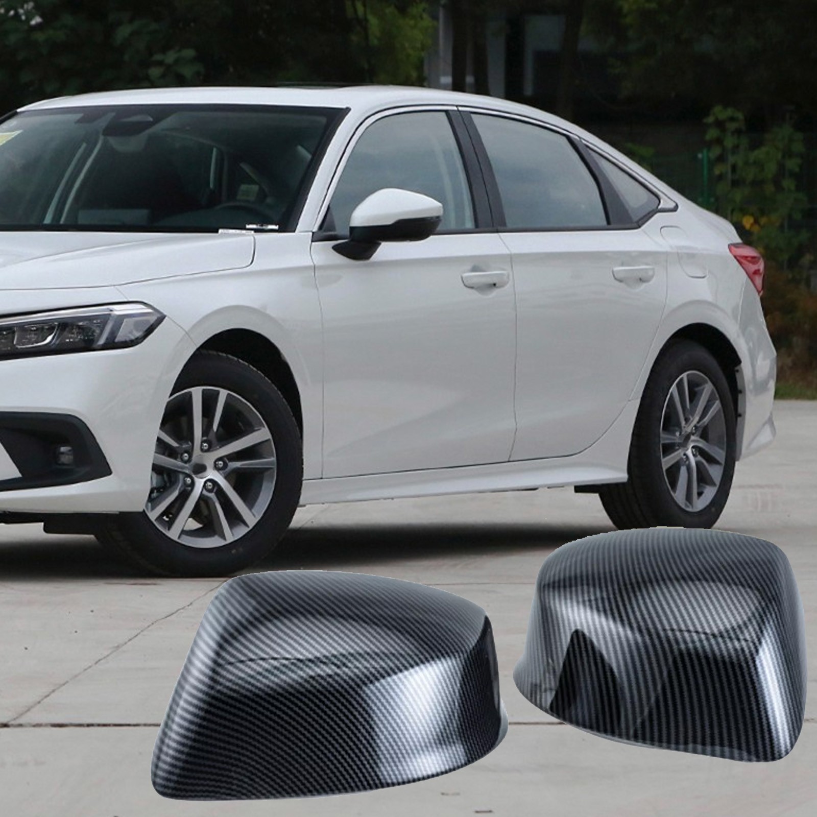 ABS Carbon Fiber Style Rearview Mirror Cover For Honda Civic 9th Gen 2012-2015
