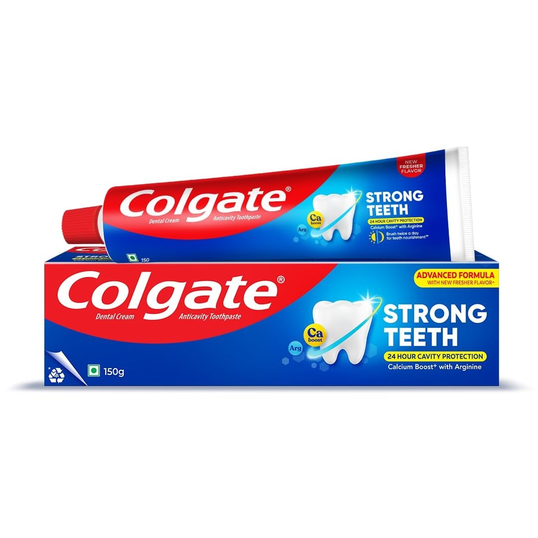 Colgate Strong Teeth toothpaste 150g with Amino Shakti, cavity protection