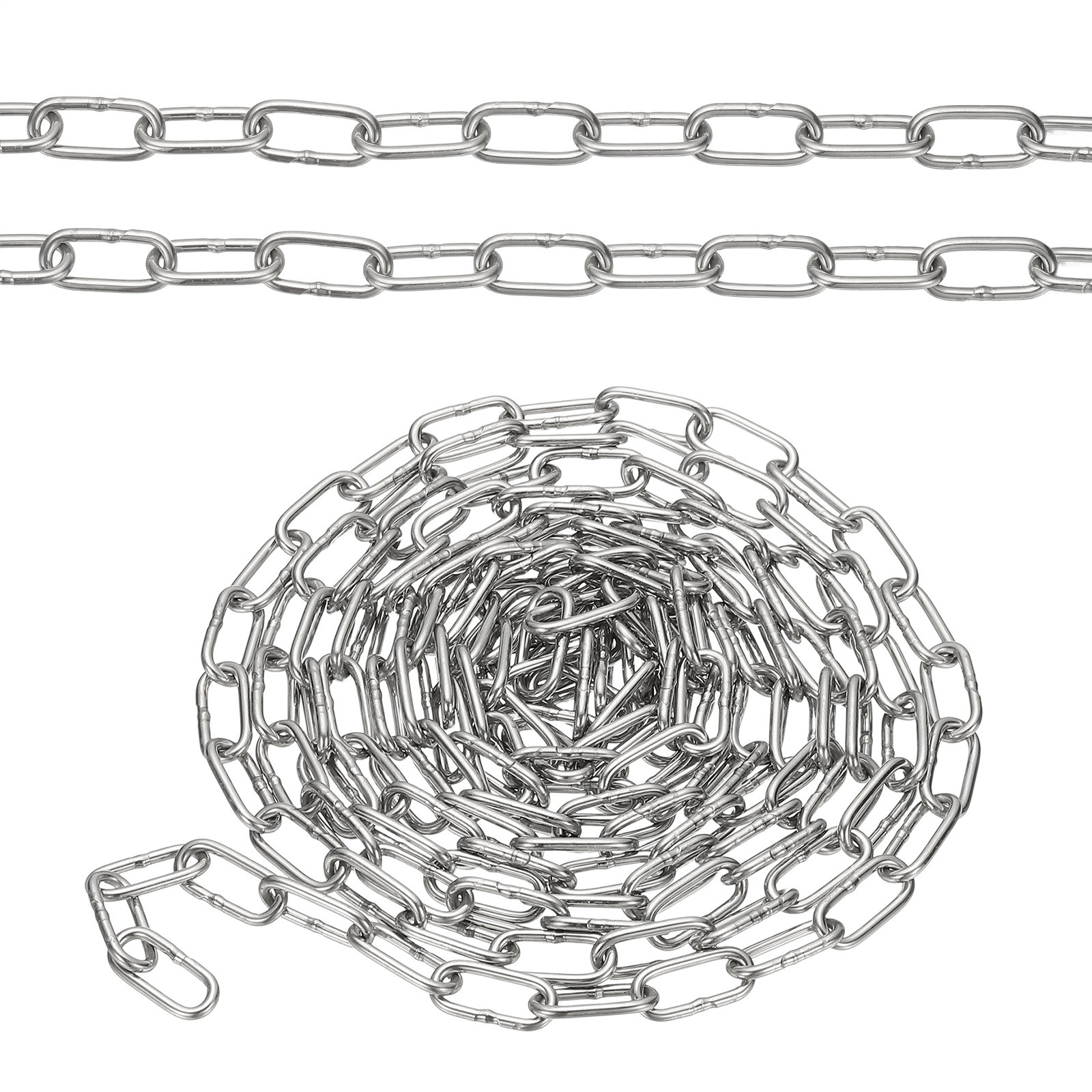 9.8ft SUS304 Stainless Steel Chain, 2.5mm Metal Chain Link 3 Meter
