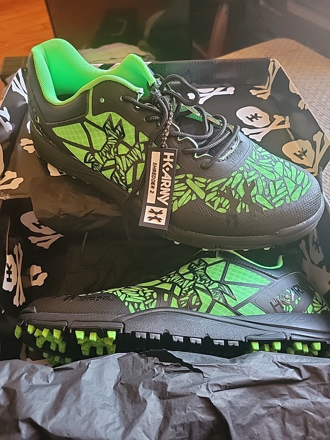 HK Army Shredder 2 Green Paintball Cleats Size 13