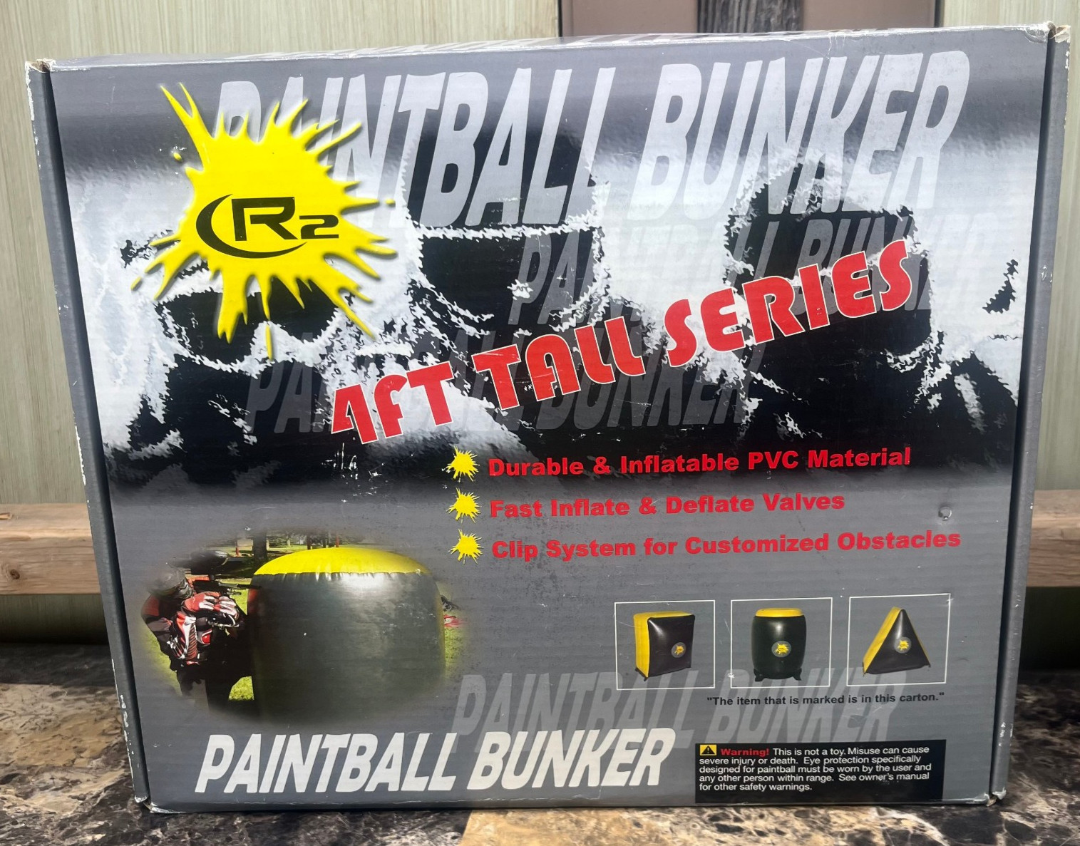 R2 Paintball Bunker 4ft Tall Series Barrel Shaped Inflatable PVC NEW
