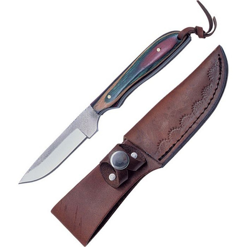 Sawmill Lil Skinner Fixed Knife Carbon Steel Full Tang Blade Wood Handle - SM6