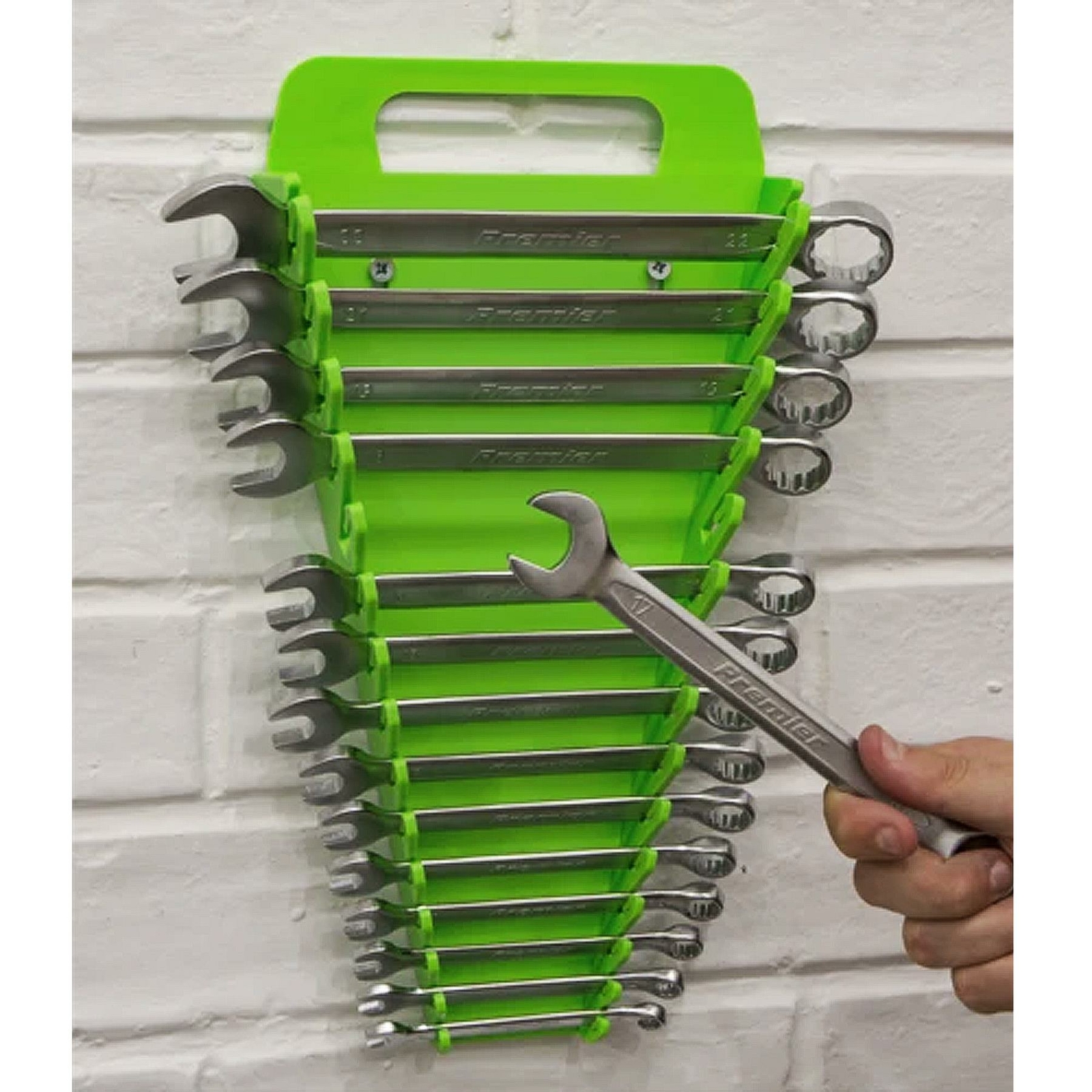 Spanner Rack Capacity 15 Spanners Hi-Vis Green Sealey