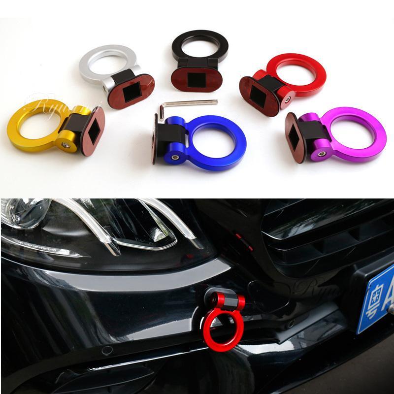 JDM Universal Car SUV Ring Track Racing Style Tow Hook Look Decoration RED