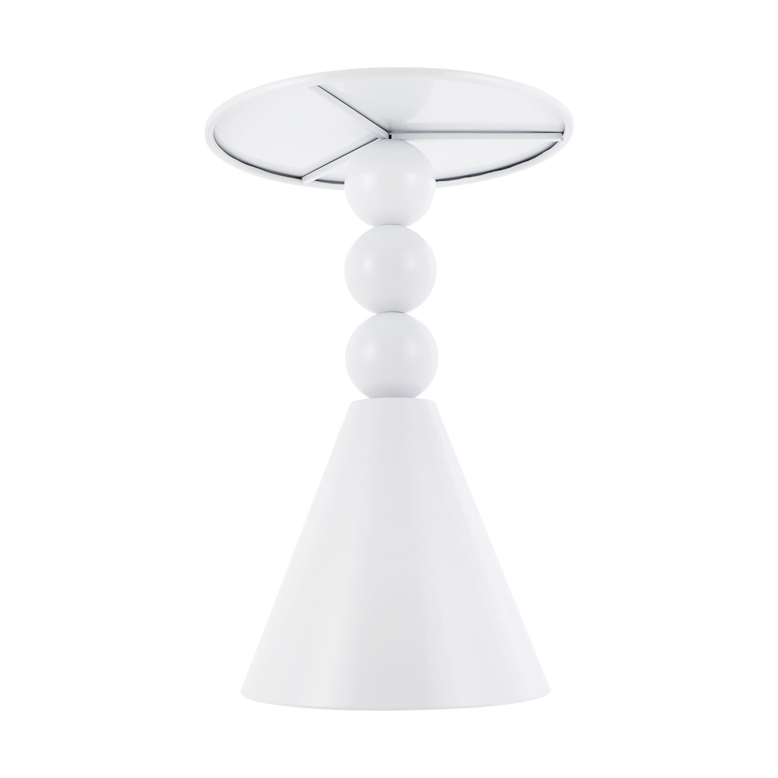 Round Side Table Modern Small End Table Cream Pedestal Circle Accent Table Metal