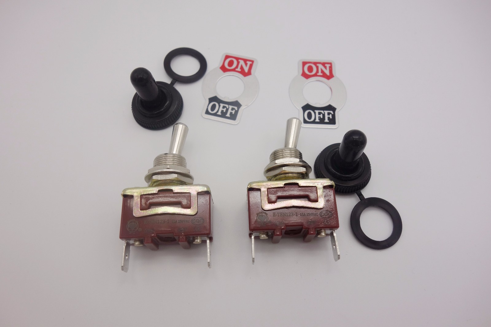 2PCS 2 PIN ON-OFF Toggle Switch 15A 250V Plug in Termianl momentary water proof