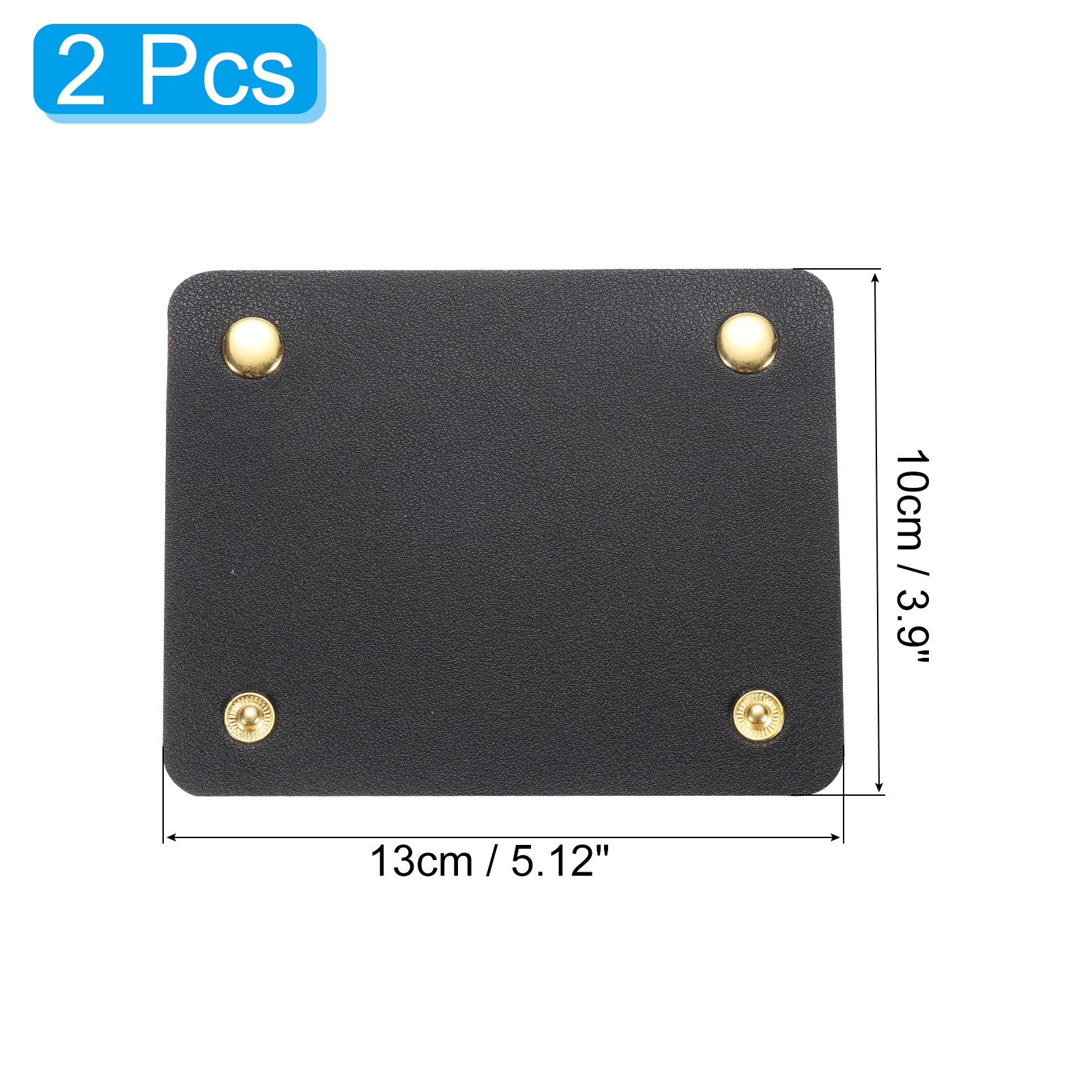 2Pcs PU Leather Luggage Handbag Handle Wrap Covers (Black)