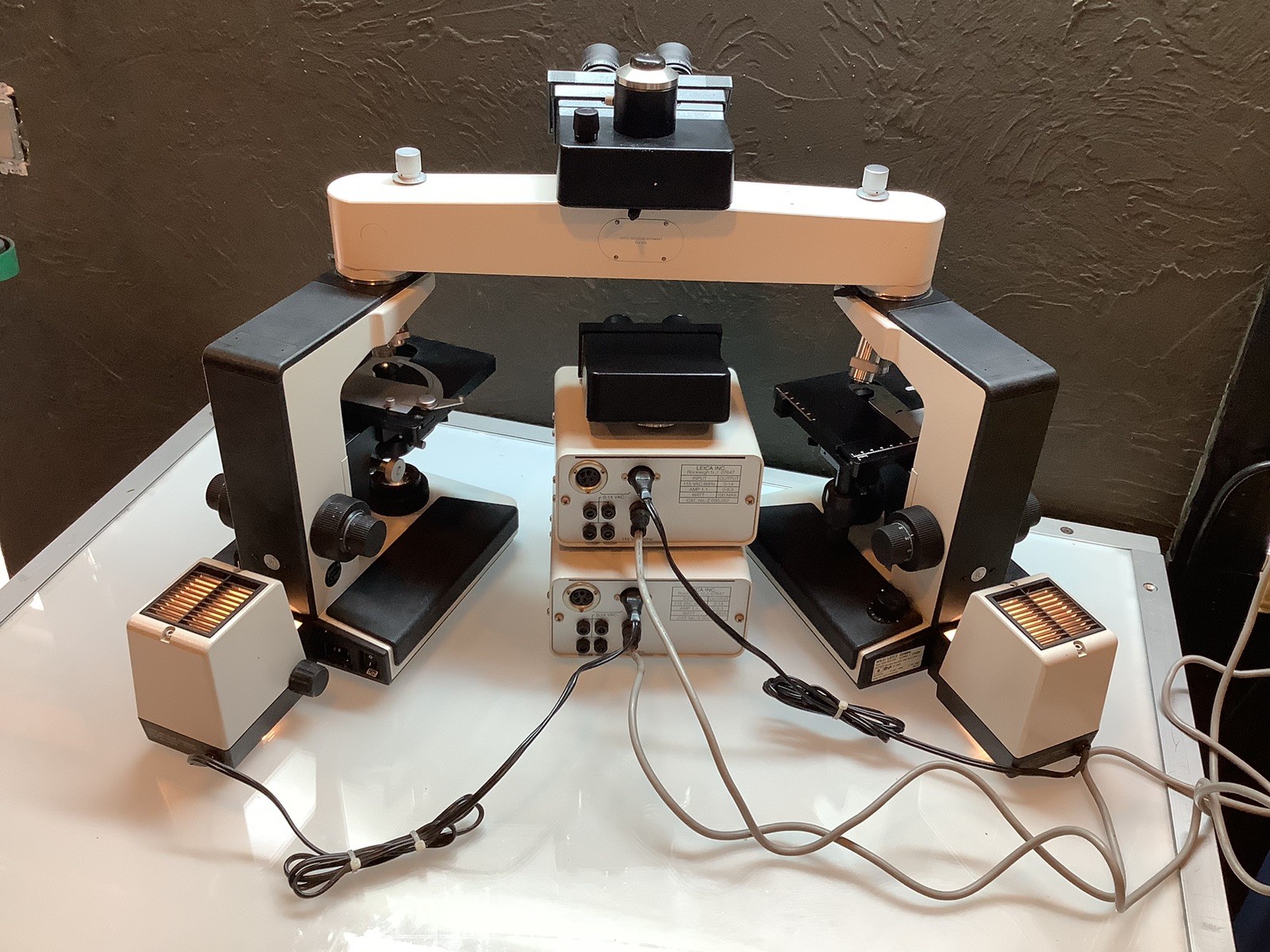 Dual Leitz LabroLux S Microscope w/ Microscopes Bridge And Spare Bino Head