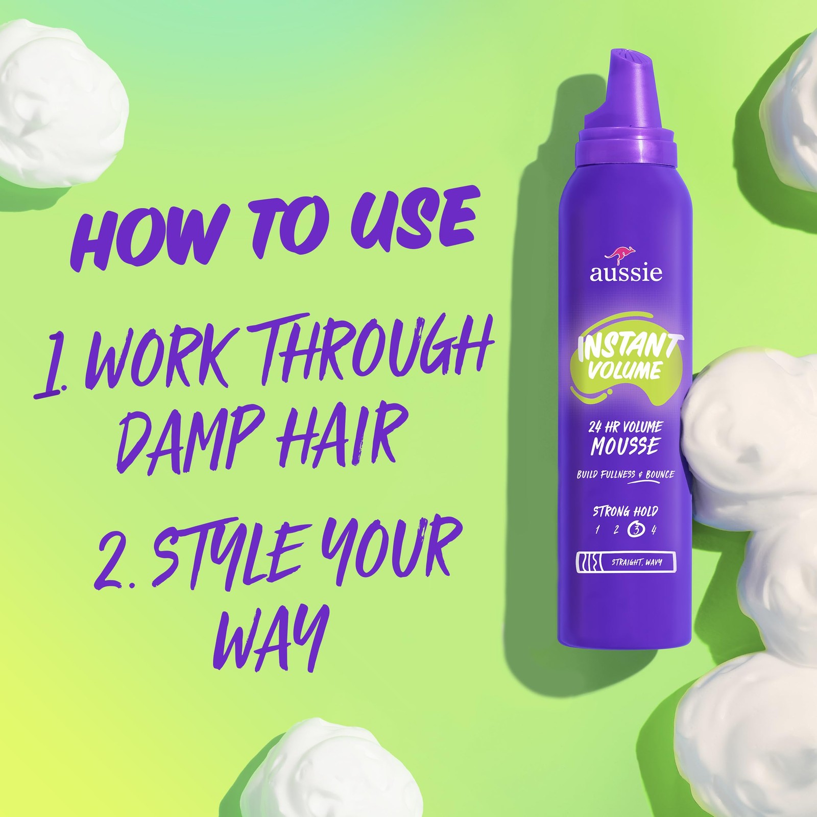 Instant Volume Mousse Triple Pack, 24-hour Volume Mousse, 6 oz