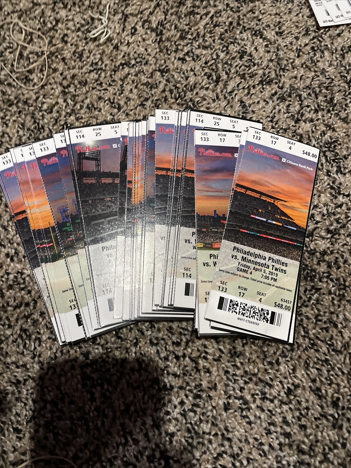 2019 PHILADELPHIA PHILLIES SEASON TICKET STUB PICK GAME IN DROPBOX