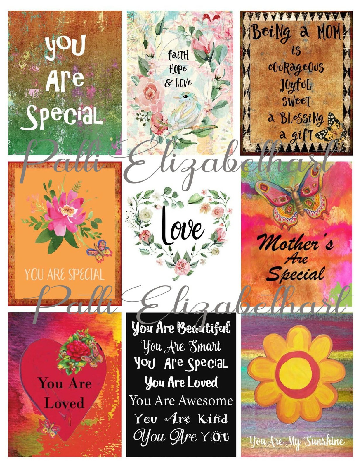 Digital Prints Kit Number 12A, Digital Quotes, Prints, words