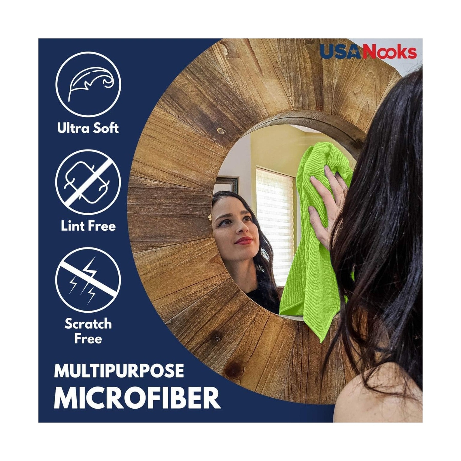 Microfiber Cleaning Cloth Light Green - 12 Pcs 12.5"x12.5" - High Performance...