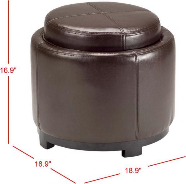Safavieh CHELSEA ROUND TRAY OTTOMAN, Reduced Price 2172757005 HUD8232A