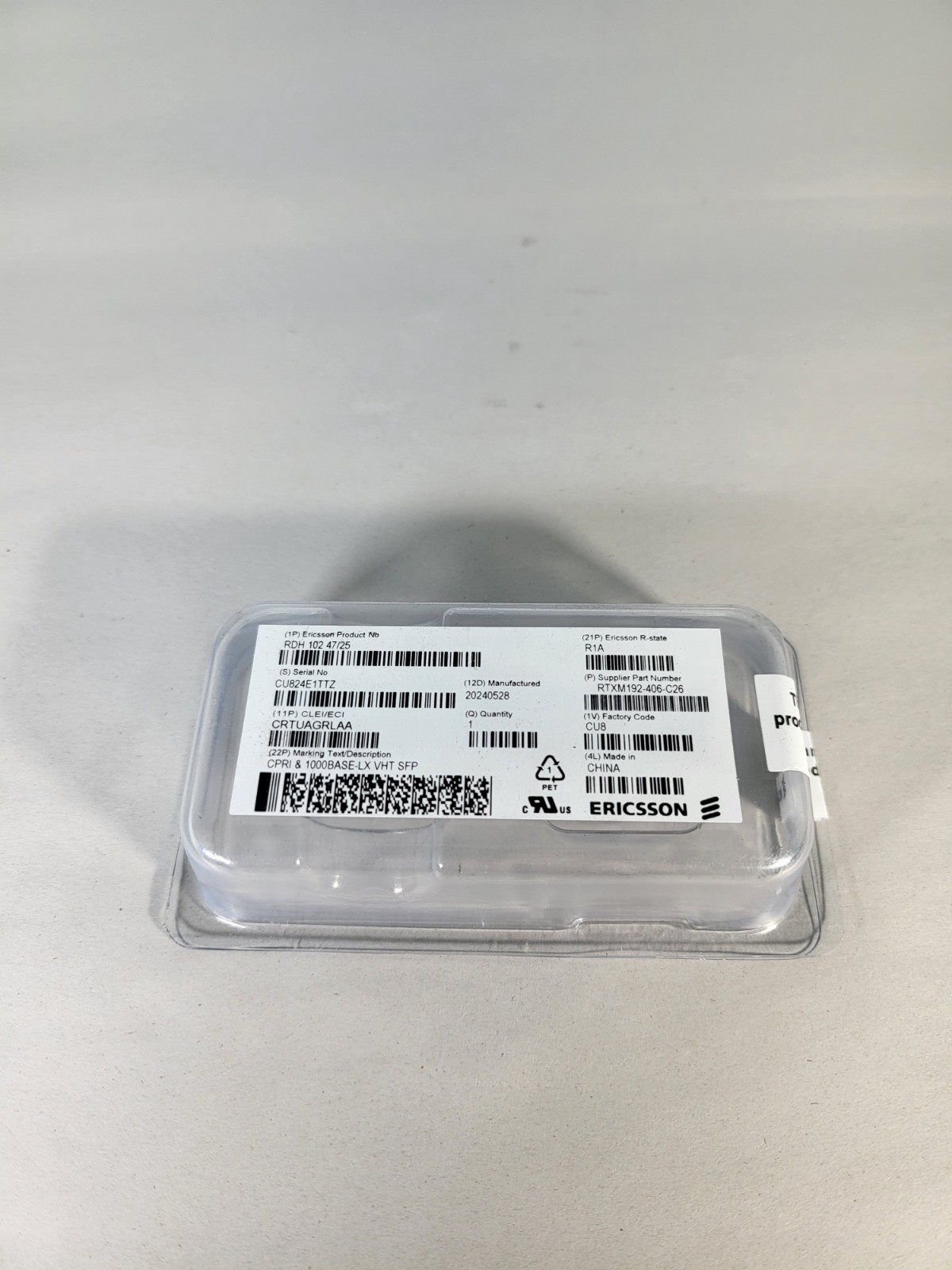 Ericsson CPRI 1000BASE-LX VHT SPF RDH102 47/25 New Sealed