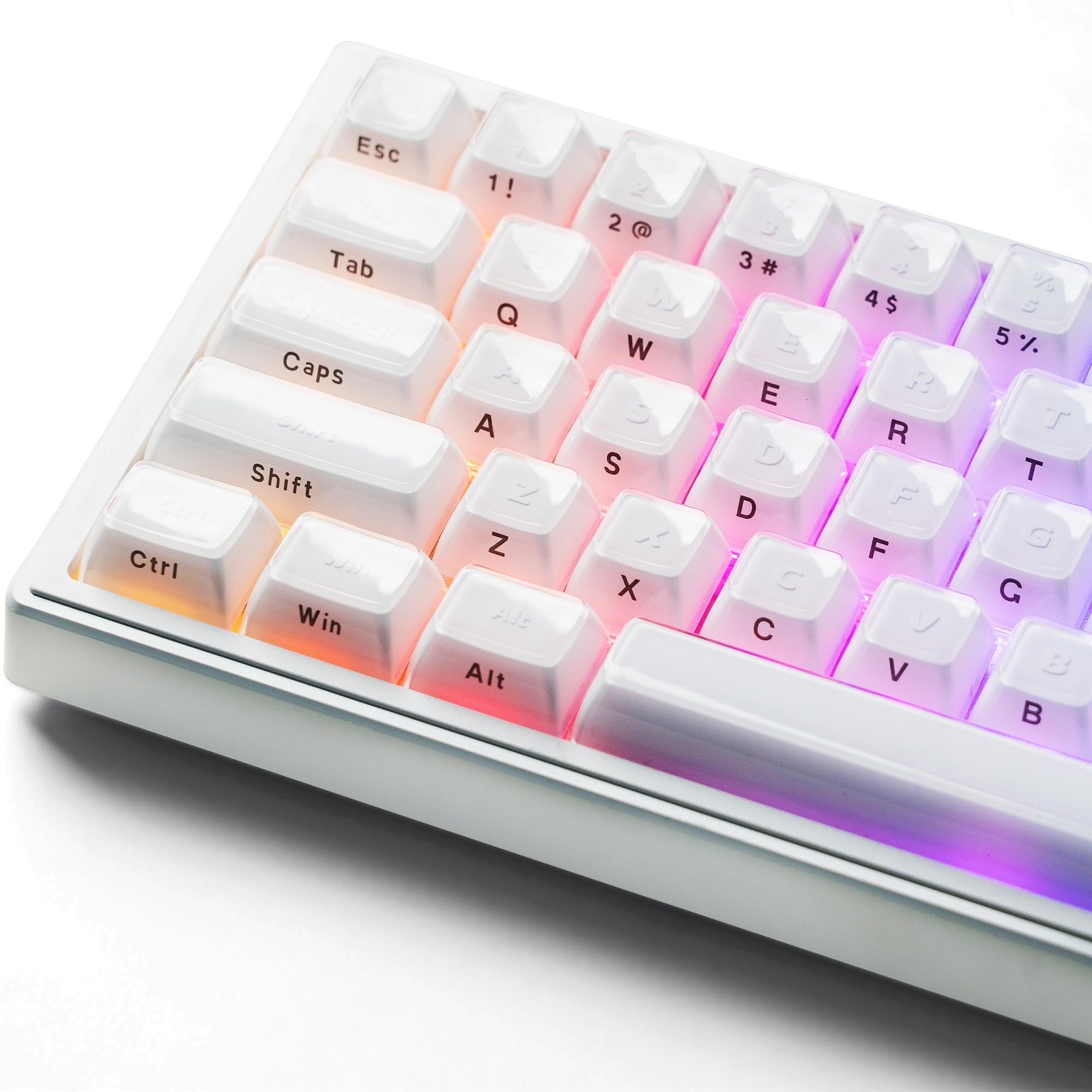 White Jelly Keycaps 3.0, Shine Through Keycaps