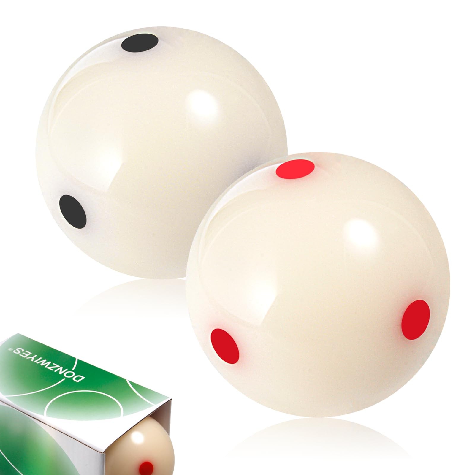 2 PCS ProCup Pool Cue Ball 21/4 Inch 6 Dots AAAGrade Regulation Red Black