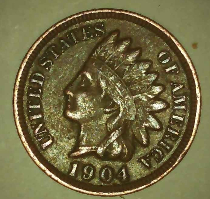 1904 - P Indian Head Penny; V - Good condition ; NICE LIBERTY ON HEAD BAND