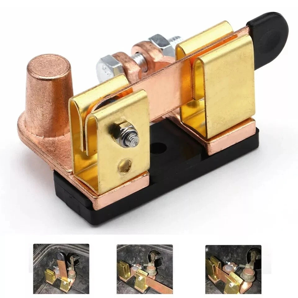 Knife Switch Battery Disconnect Top Post HEAVY-DUTY Shutoff Vehicle 12/24V gold