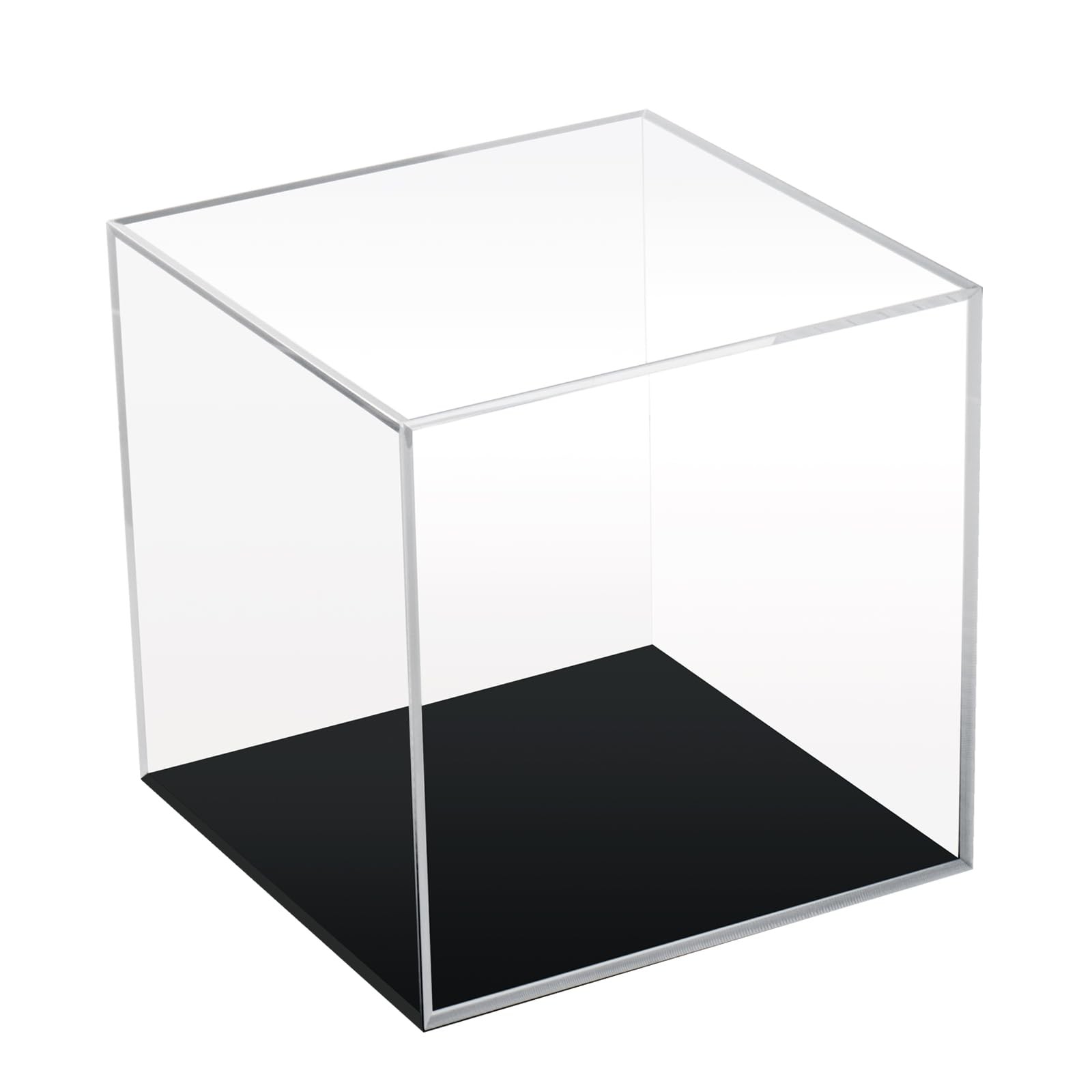 Kcgani Clear Acrylic Simple Self-Assembly Display Box with Black Base, Remova...