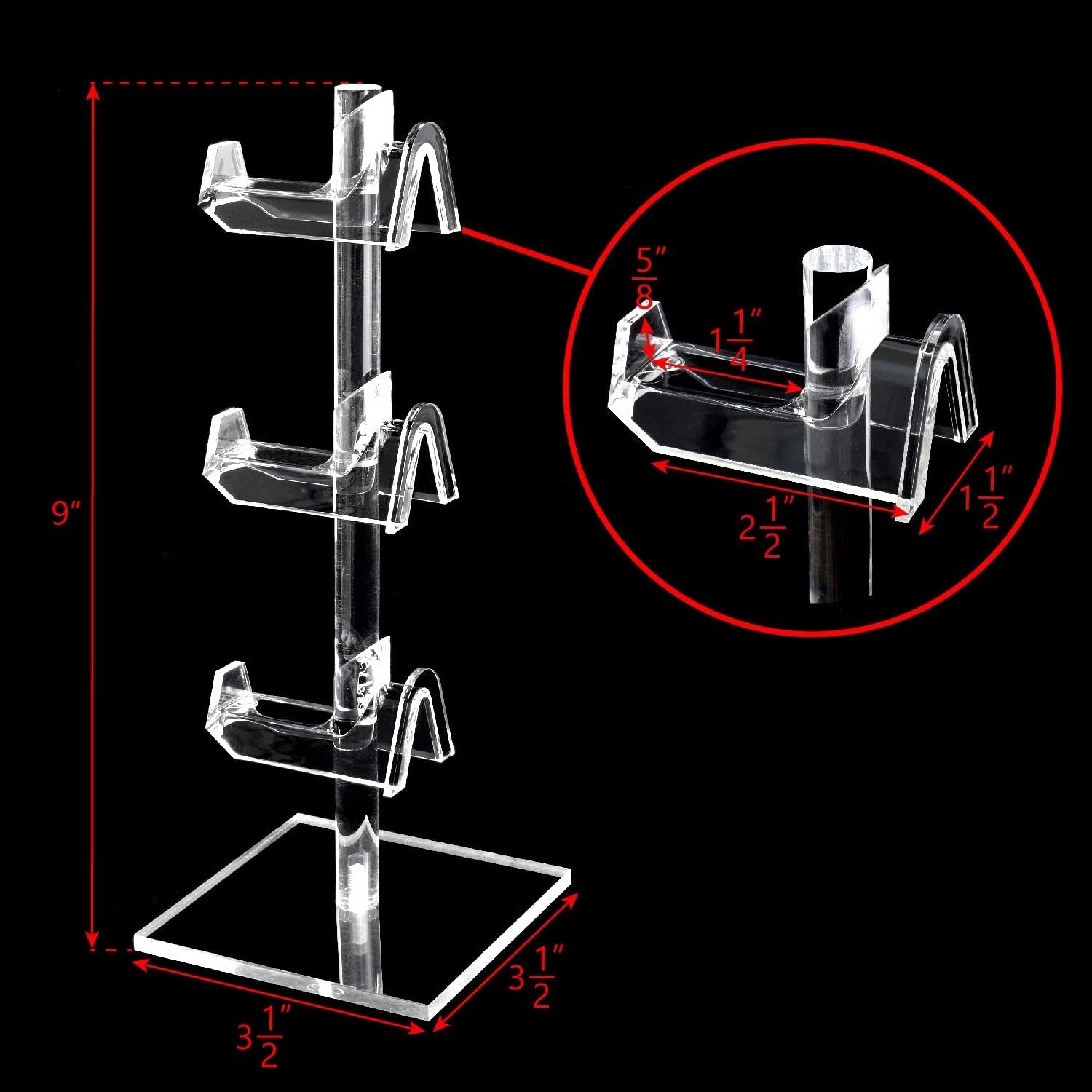 Acrylic 2-Piece Eyewear Stand for 6 Frames - Stylish and Functional