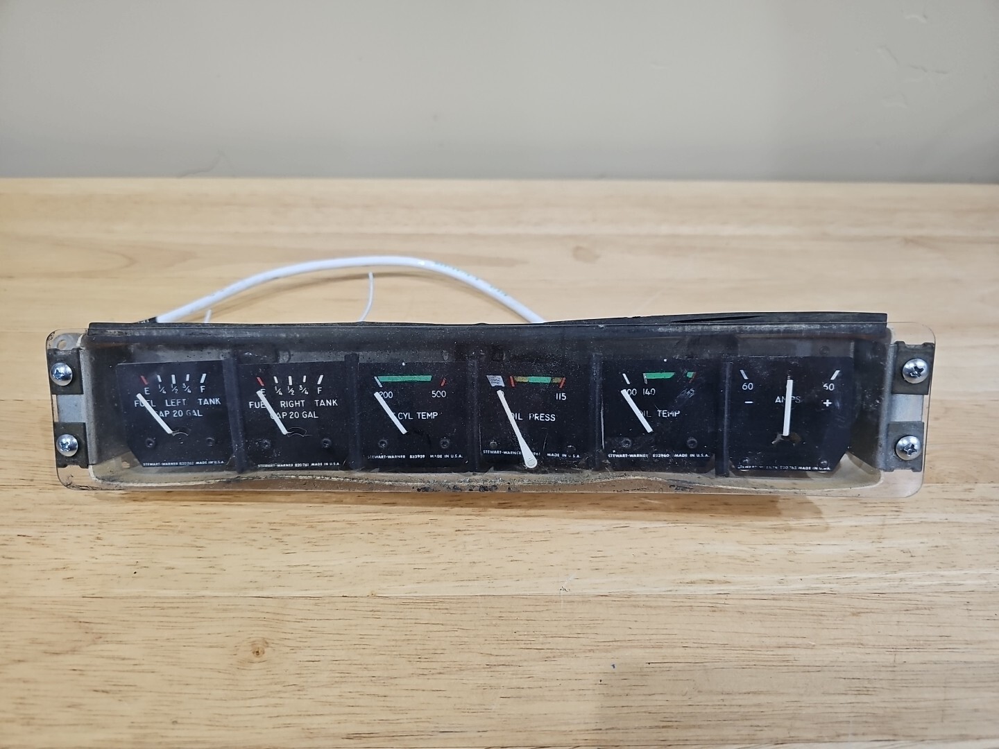 Mooney M-20 Engine Instrument Cluster Stewart-Warner Gauges