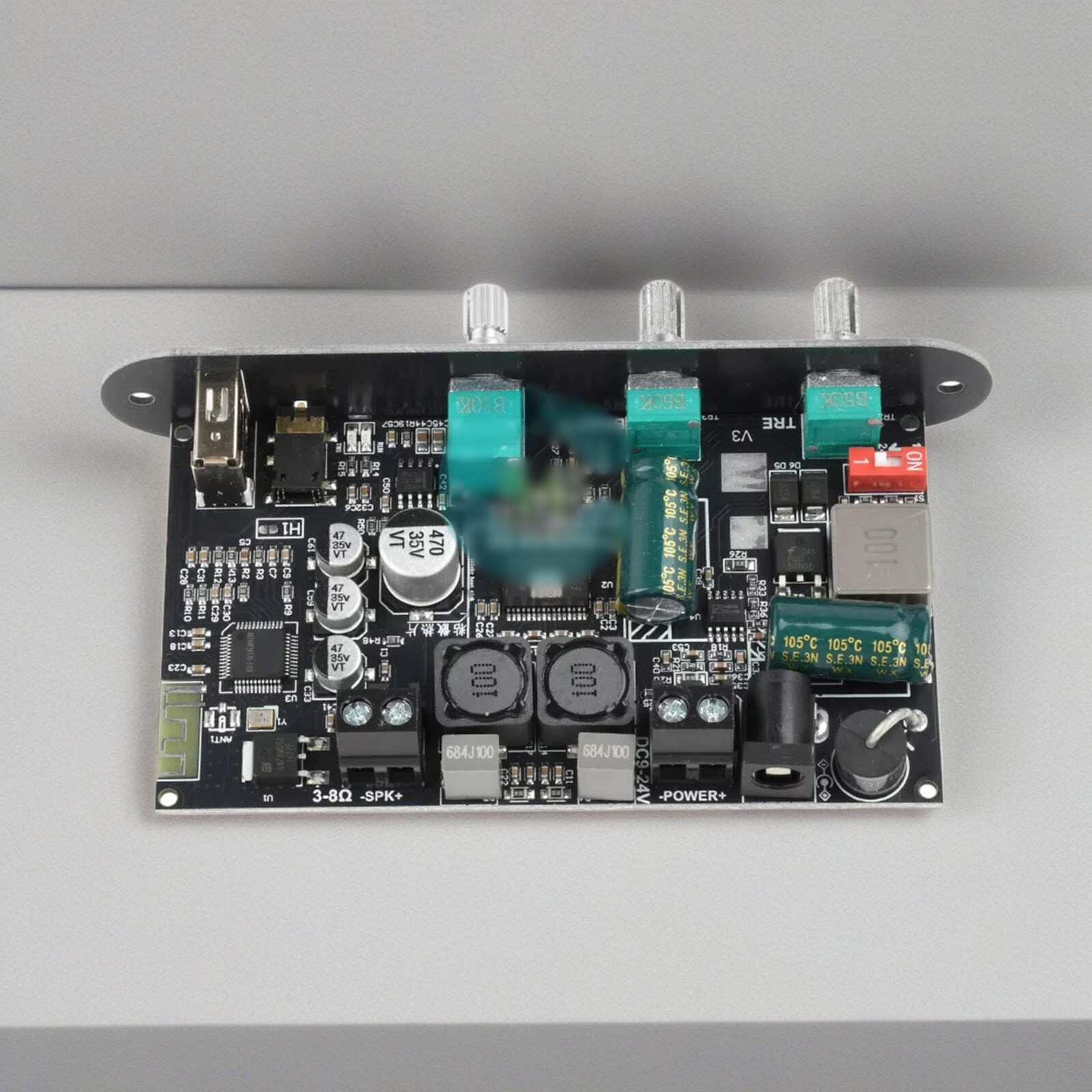 100W Mono Bluetooth Audio Power Amplifier Module Bass Treble Adjustable