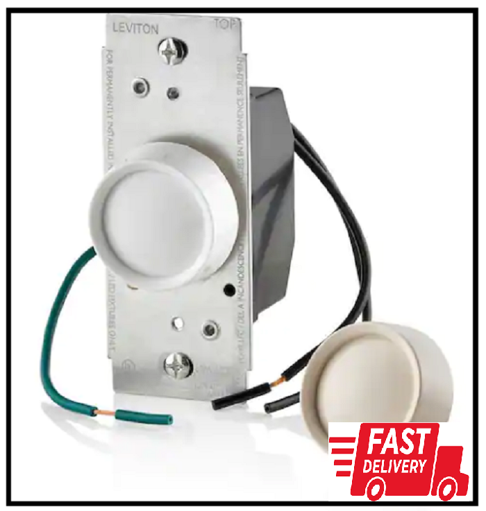 Trimatron 600-Watt Single-Pole Universal Rotary Dimmer White/Light Almond