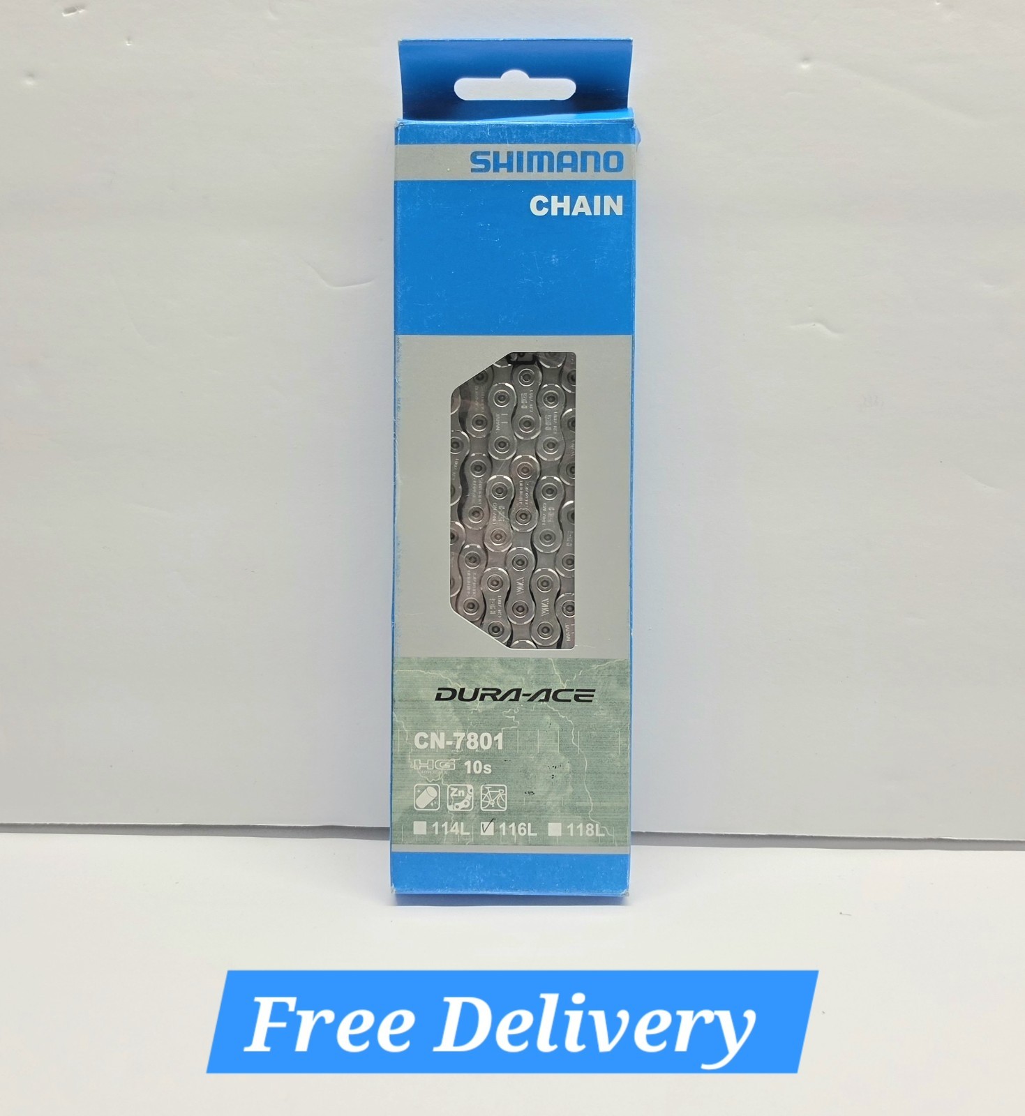 NOS Shimano Dura-Ace Super Narrow HG CN - 7801 Chain 10s 116L Hyper Glide