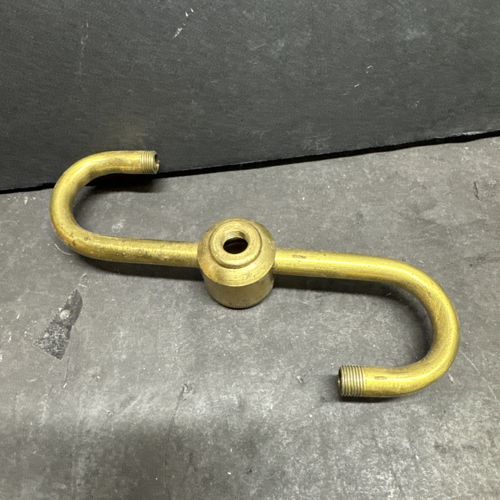 SOLID BRASS UNFINISHED TWO LIGHT S SHAPED CLUSTERS WITH 1/8-27 IPS ALL AROUND