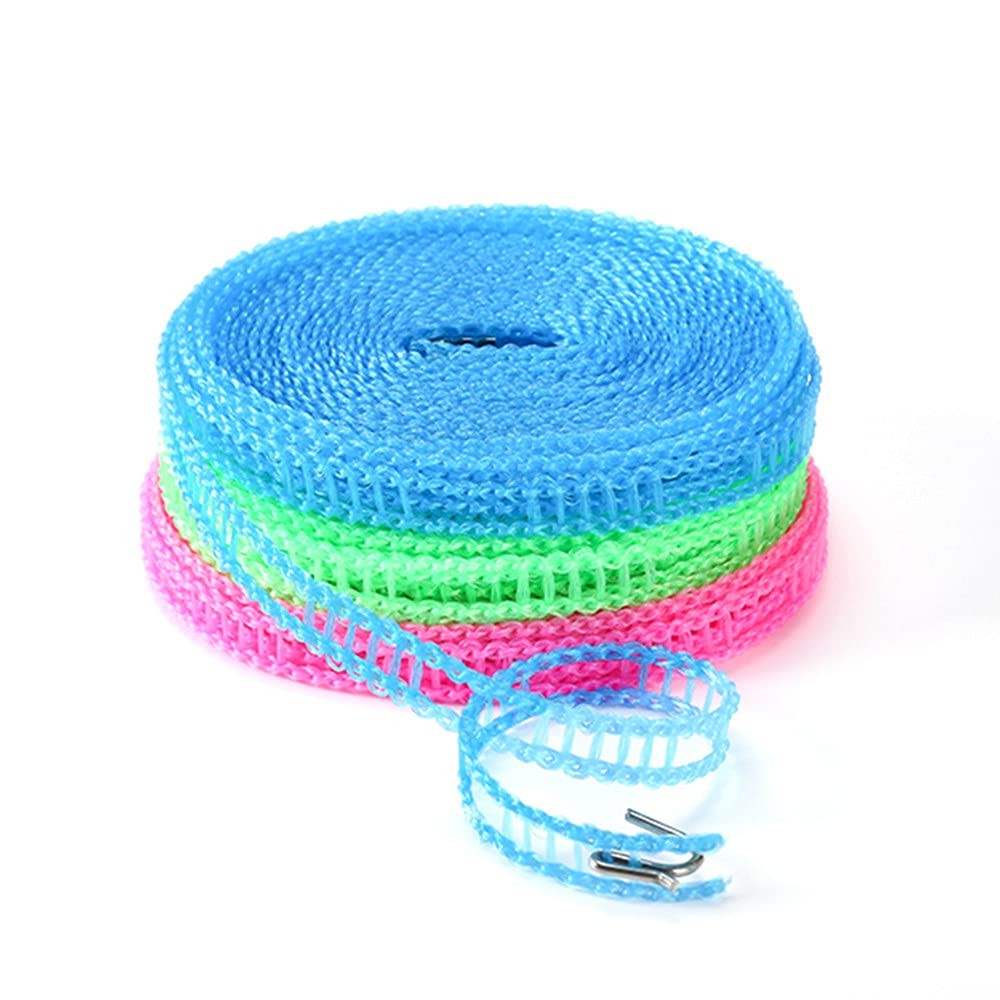3 Pack Windproof Clothesline Adjustable Clothes Drying Rope Laundry Line