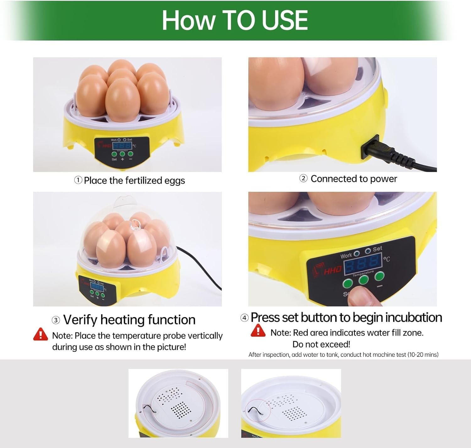 Lightweight 7-Egg Incubator - Automatic Temperature & Manual Humidity Control