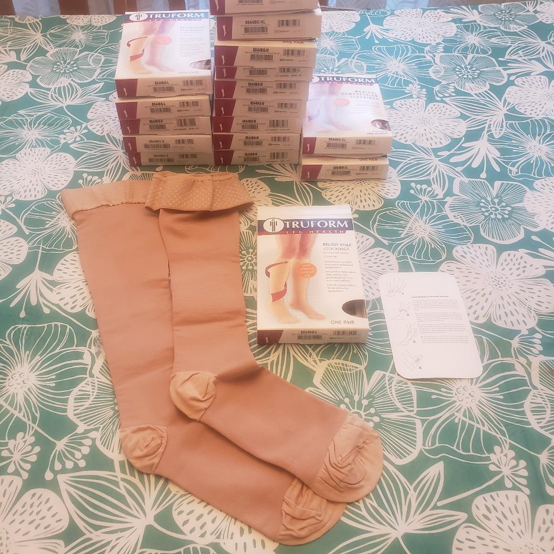 TruForm 8844 UNISEX CT Silicone TB Knee Hg Stockings Compression 30-40 Pick Size