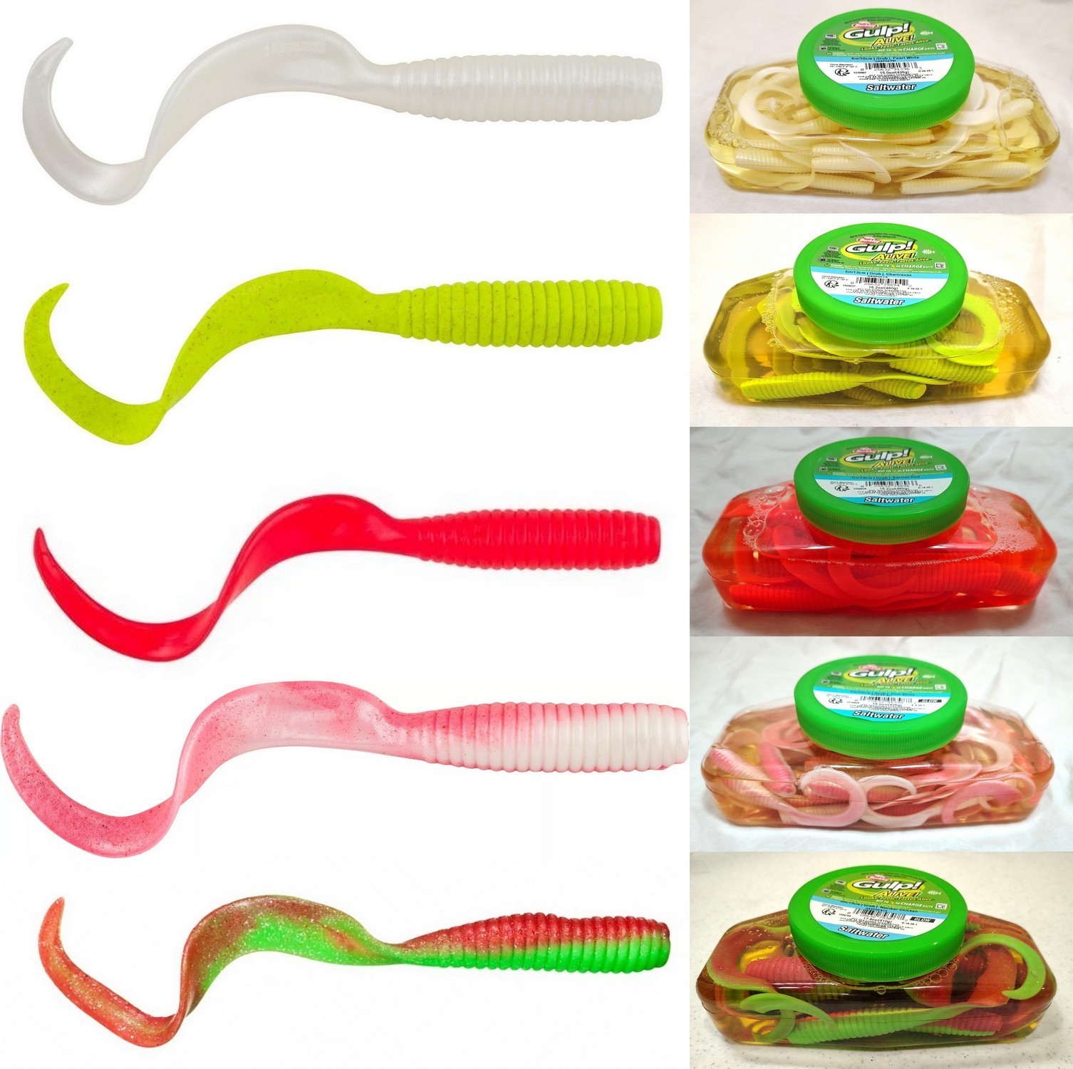 Berkley Gulp! Saltwater SW Grub (Pint Tub) Various Colors & Sizes GASPG