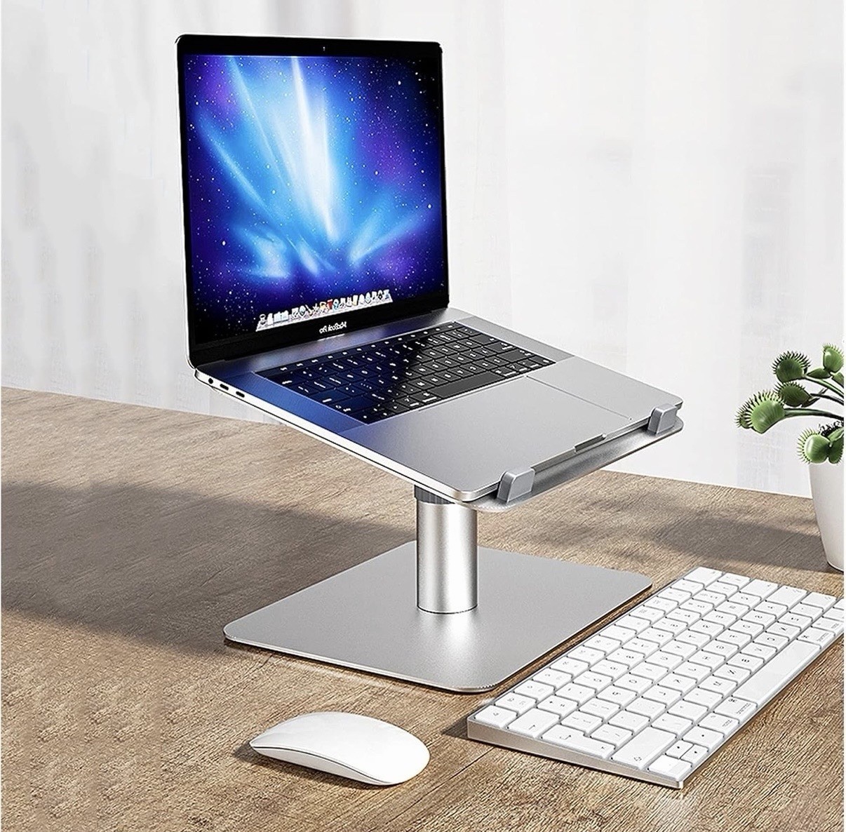 Adjustable Computer Laptop Stand For Desk Silver Finish