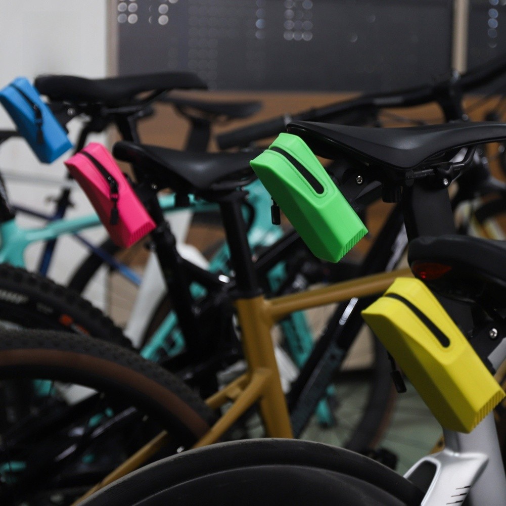 Silicone Bike Seat Bag with Sealed Zipper Waterproof for Road MTB Bikes