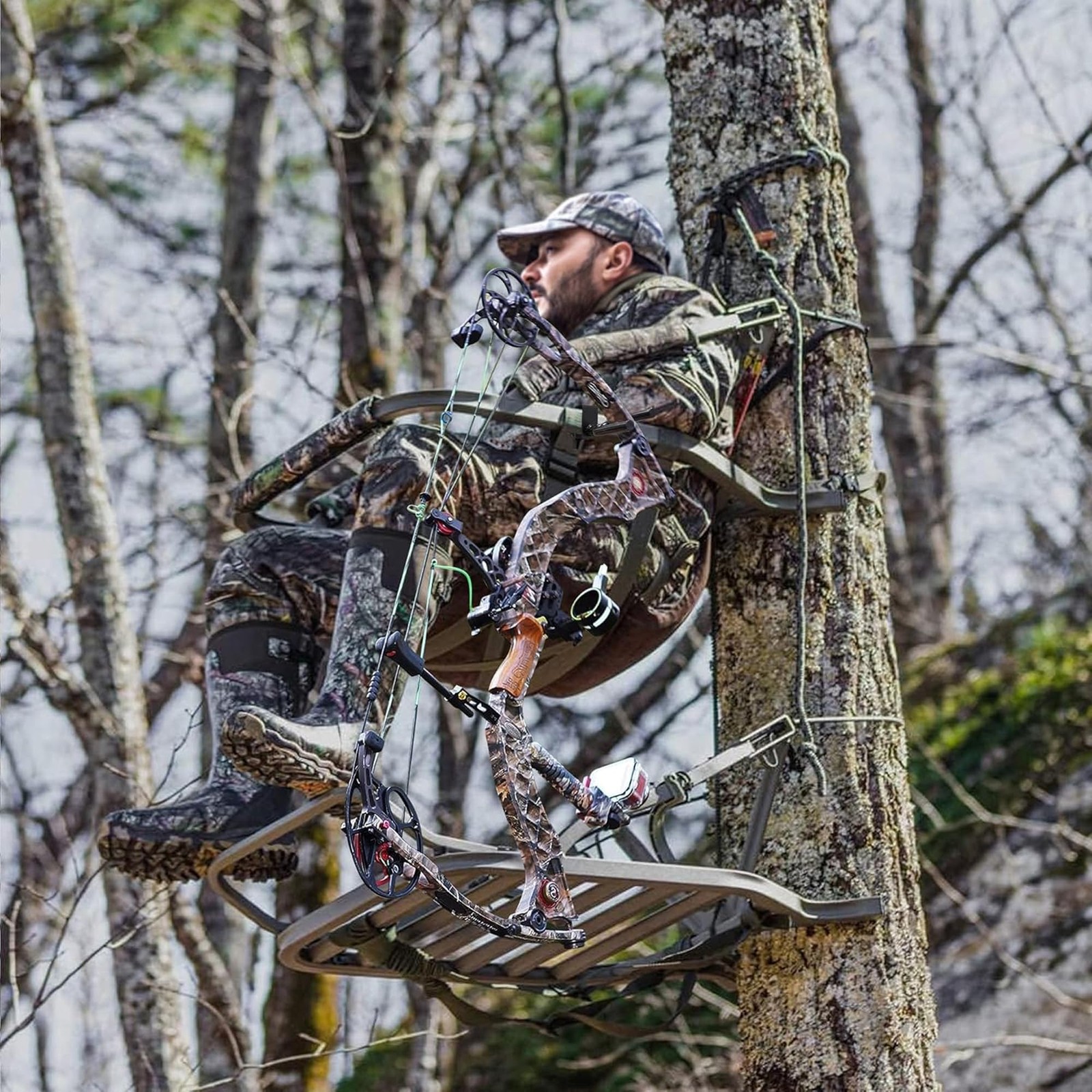 codree 2 Pcs Tree Stand Bow Holder- 12 Teeth Adjustable Hunting 2