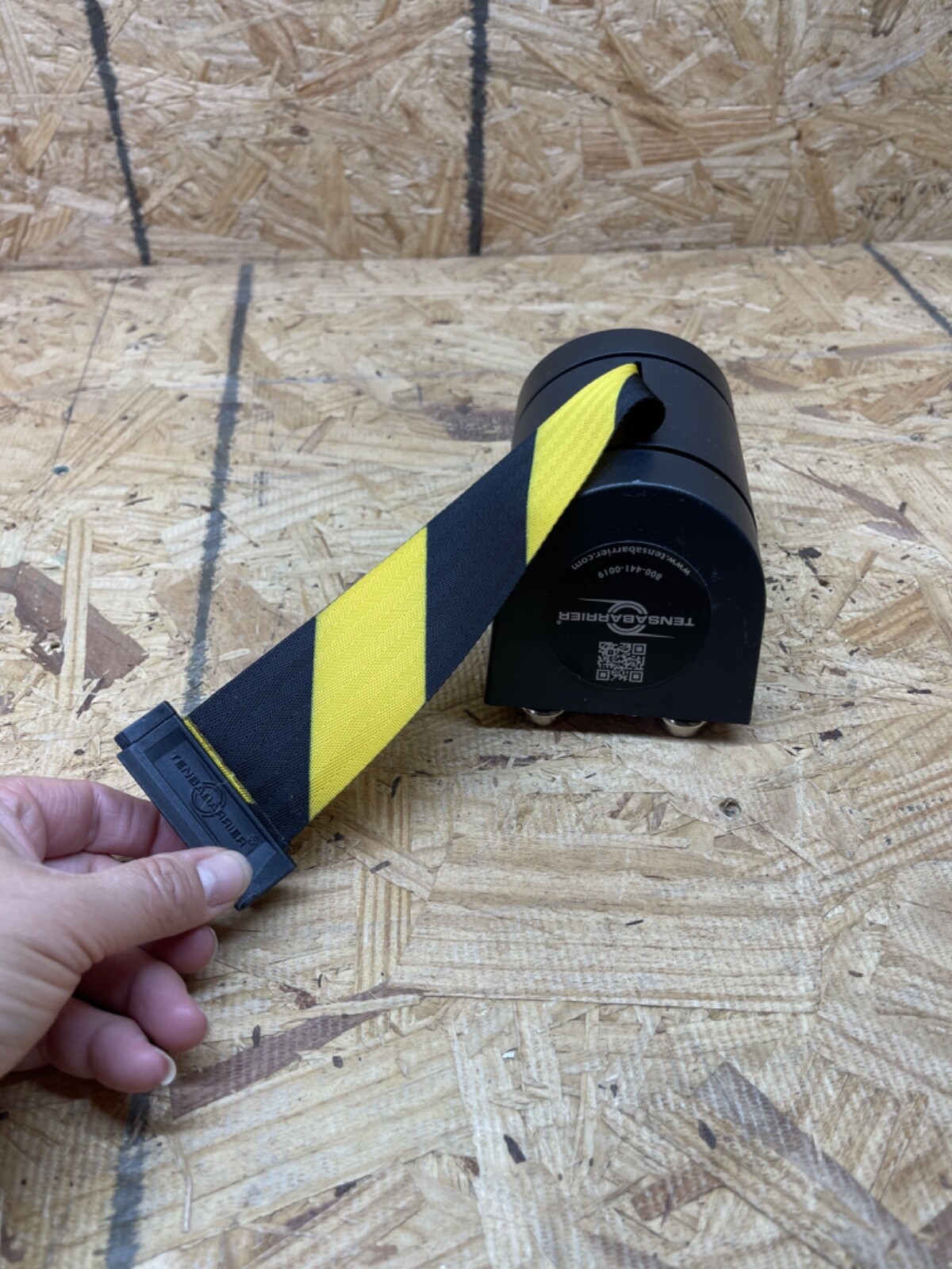 Tensabarrier Wall Mount Retractable Belt Barrier 2" x 15' Yell/Blk tape Magnetic