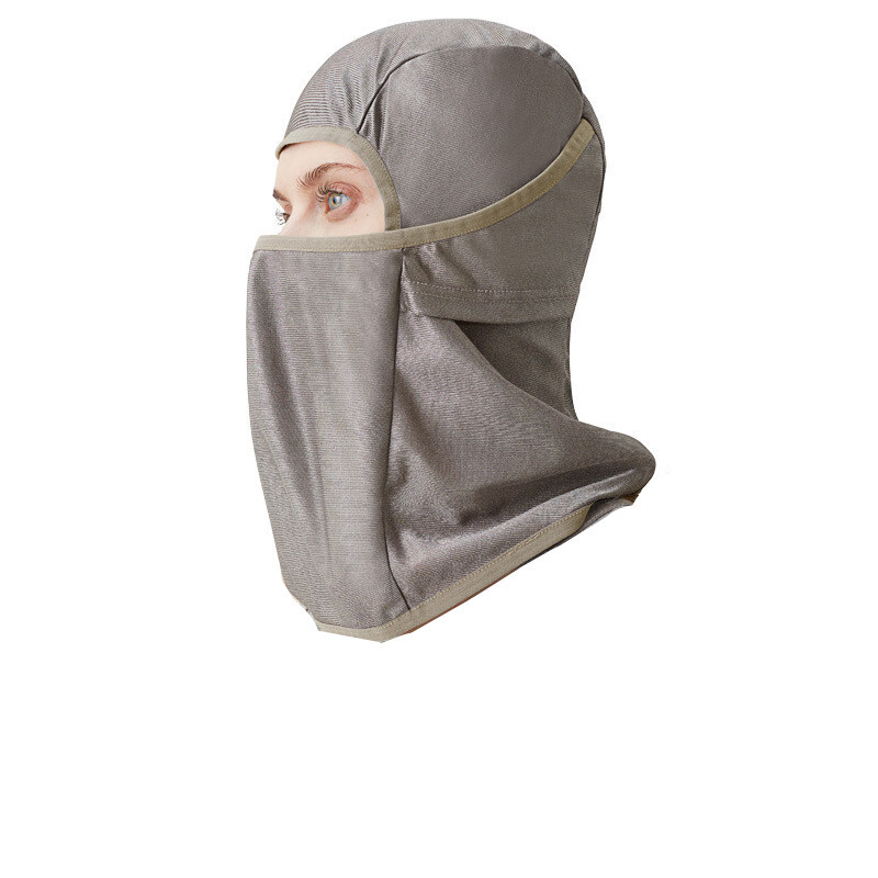 Electromagnetic Radiation Protection Face Mask 100% Silver Fiber Head Hood Hats