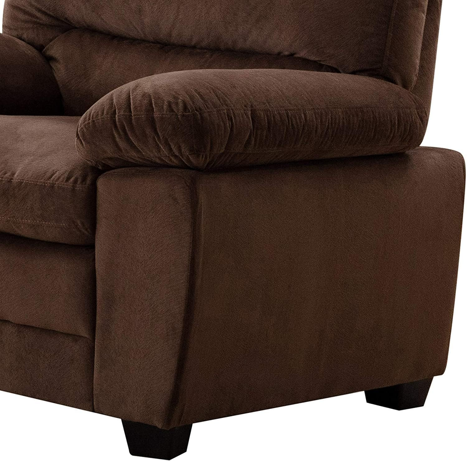 Mid Century Modern Plush Velvet Chair in Walnut Brown - Andres