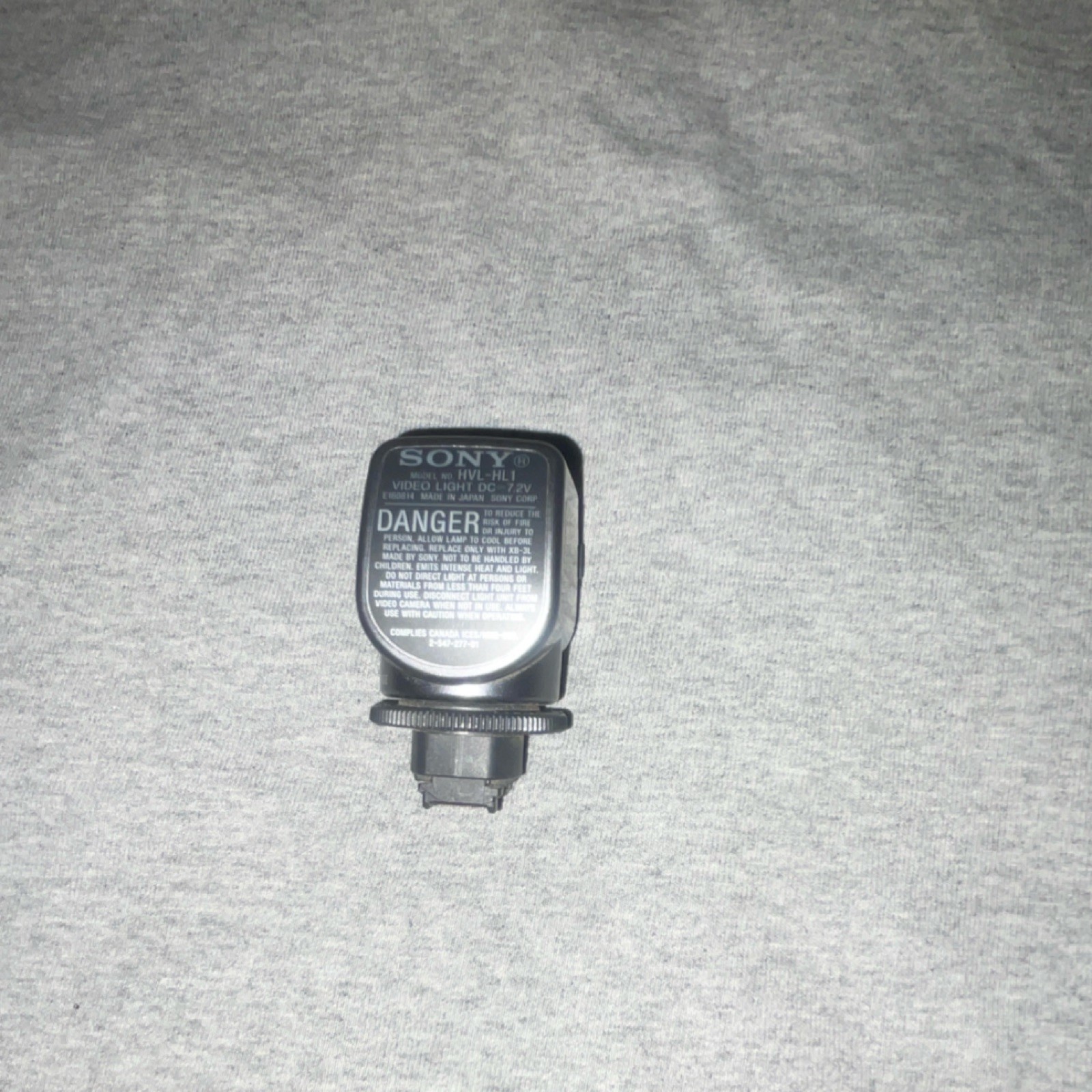Sony HVL-HL1 Black Video Light 7.2V Hot/Cold Shoe Mount Camera Accessory