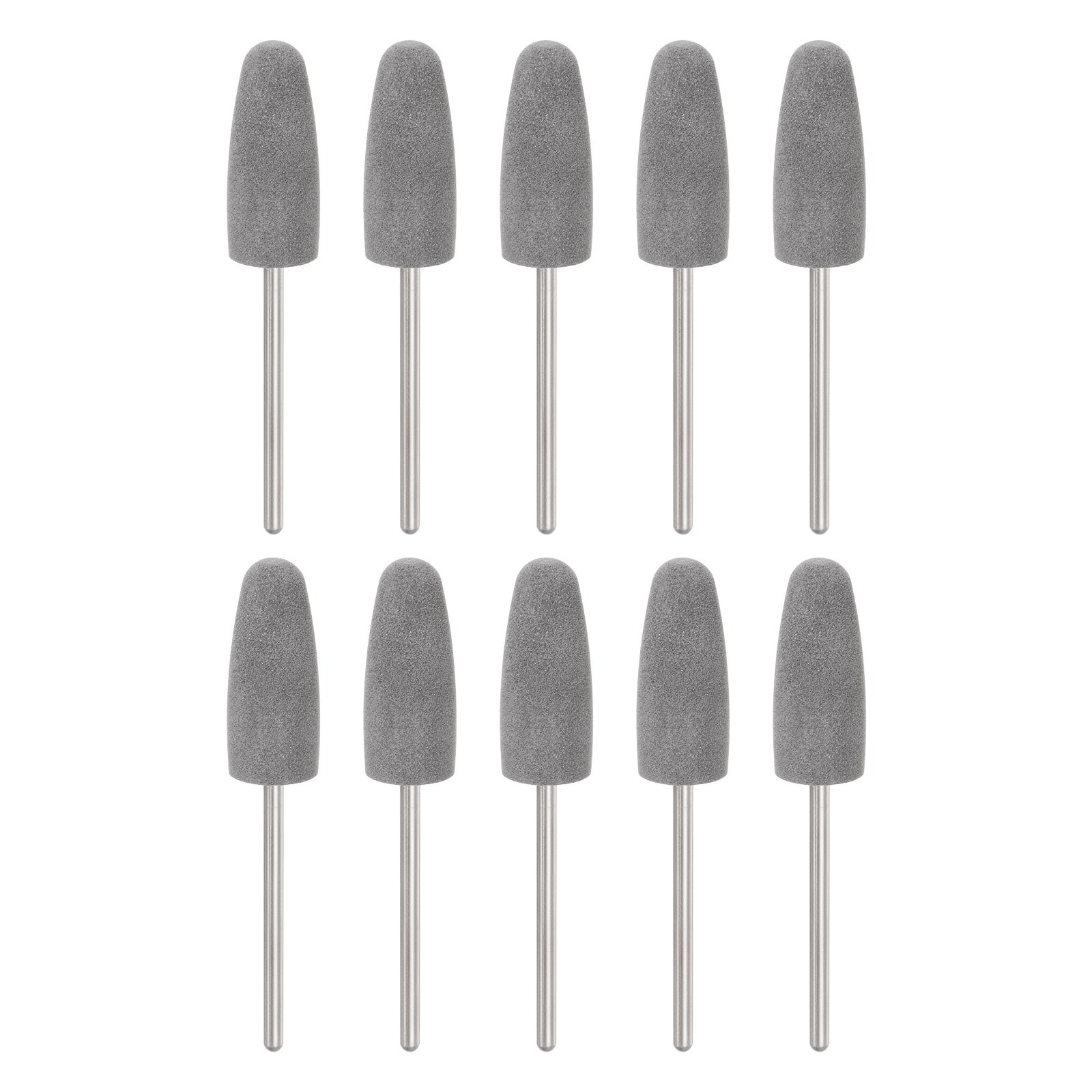 10pcs Rubber Polishing Bit Buffing Wheels 120 Grit 10mm Cone Grinding Head