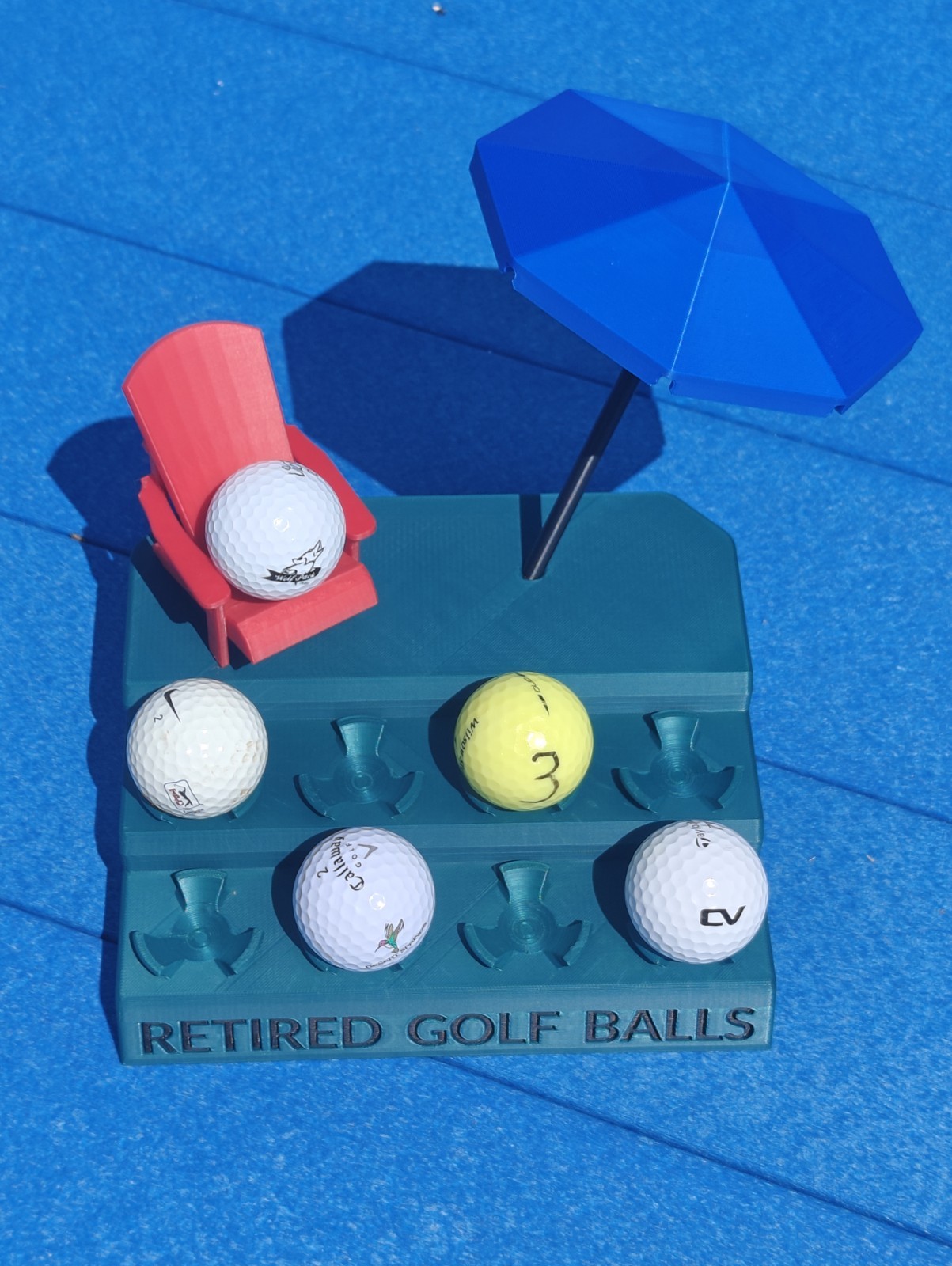 Retired Golf Ball Display Stand Trophy Hole In One Complete Round 3d Printed