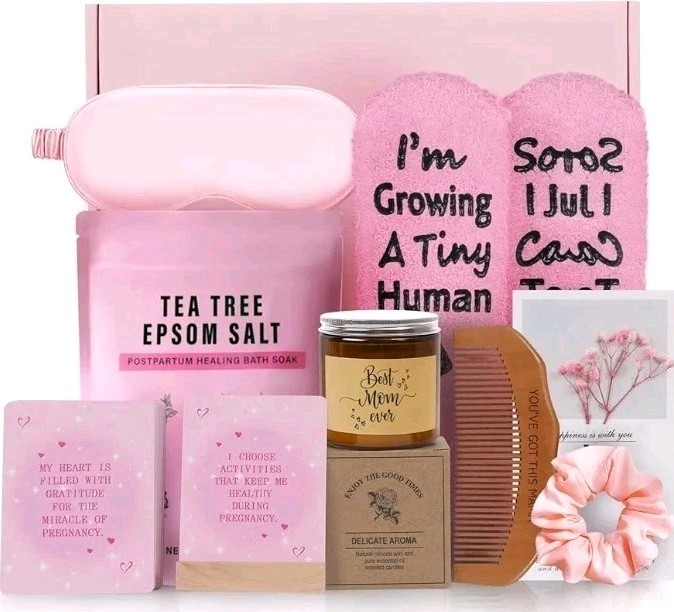 New Mom Care Package After Baby - Luxury 8pcs New Mom Gifts, Postpartum Gift Set