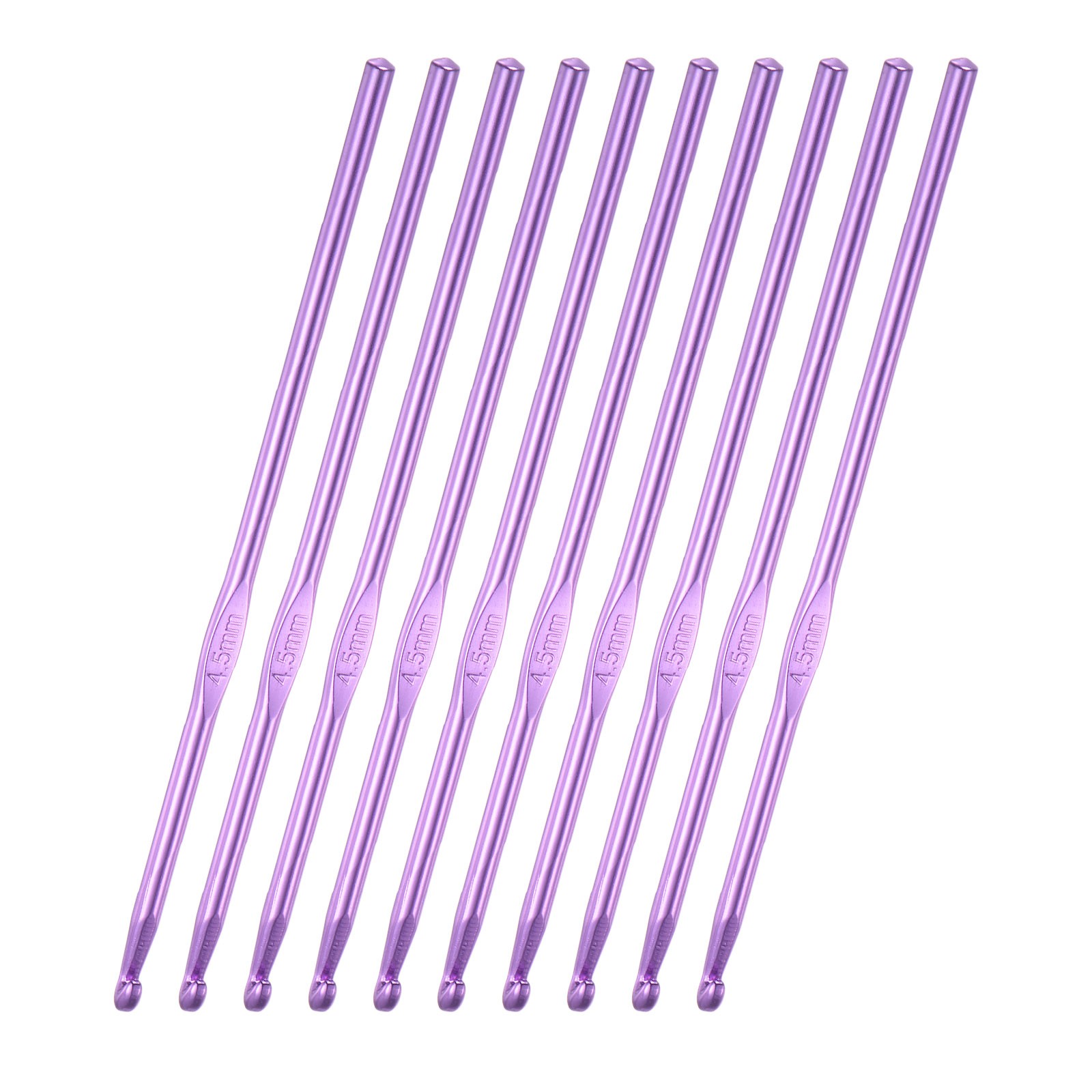 10 Pack Crochet Hook Knitting Needle Fits for DIY Craft 4.5-mm Purple