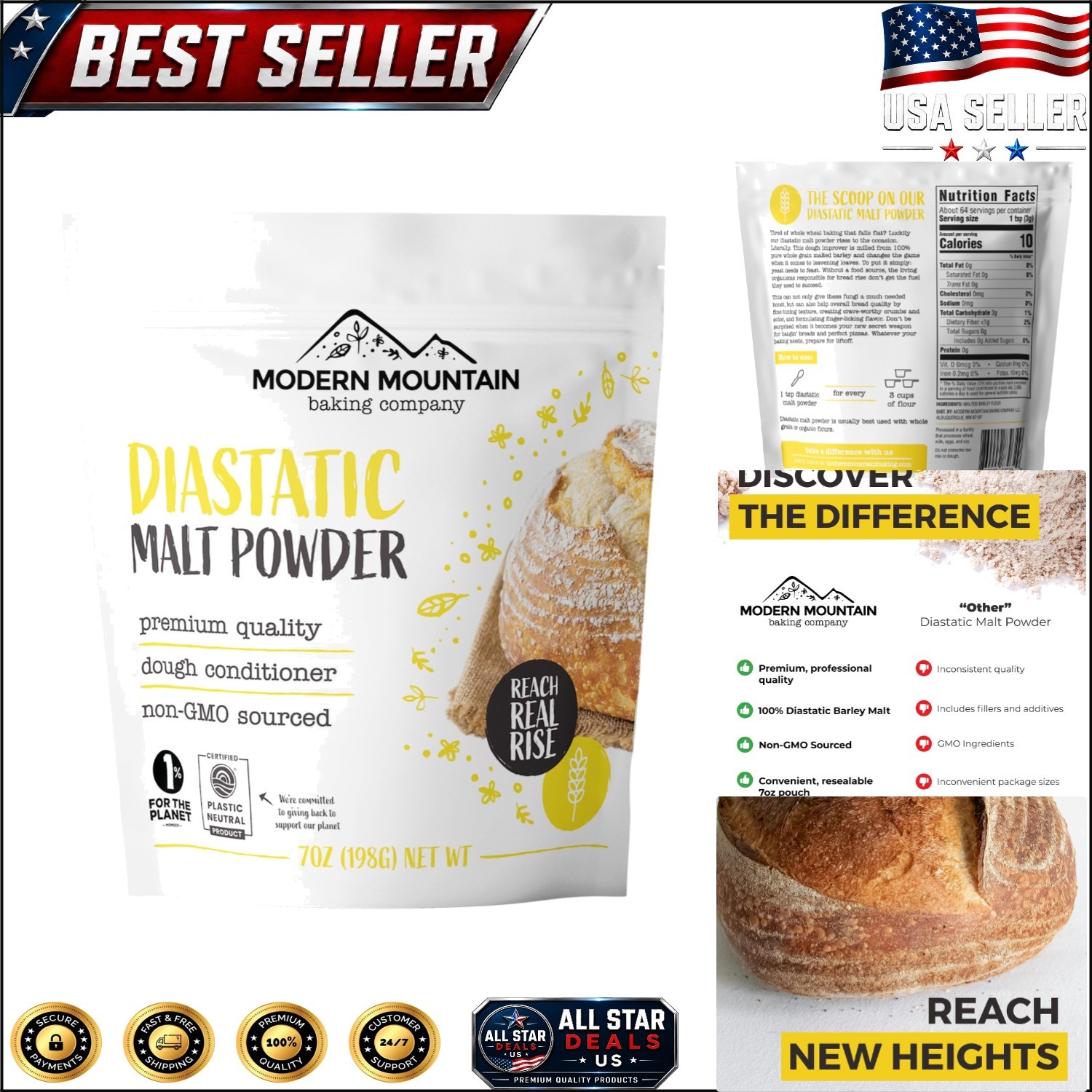 Quality 7oz Diastatic Malt Powder: Boost Dough Rise & Sensational Flavor