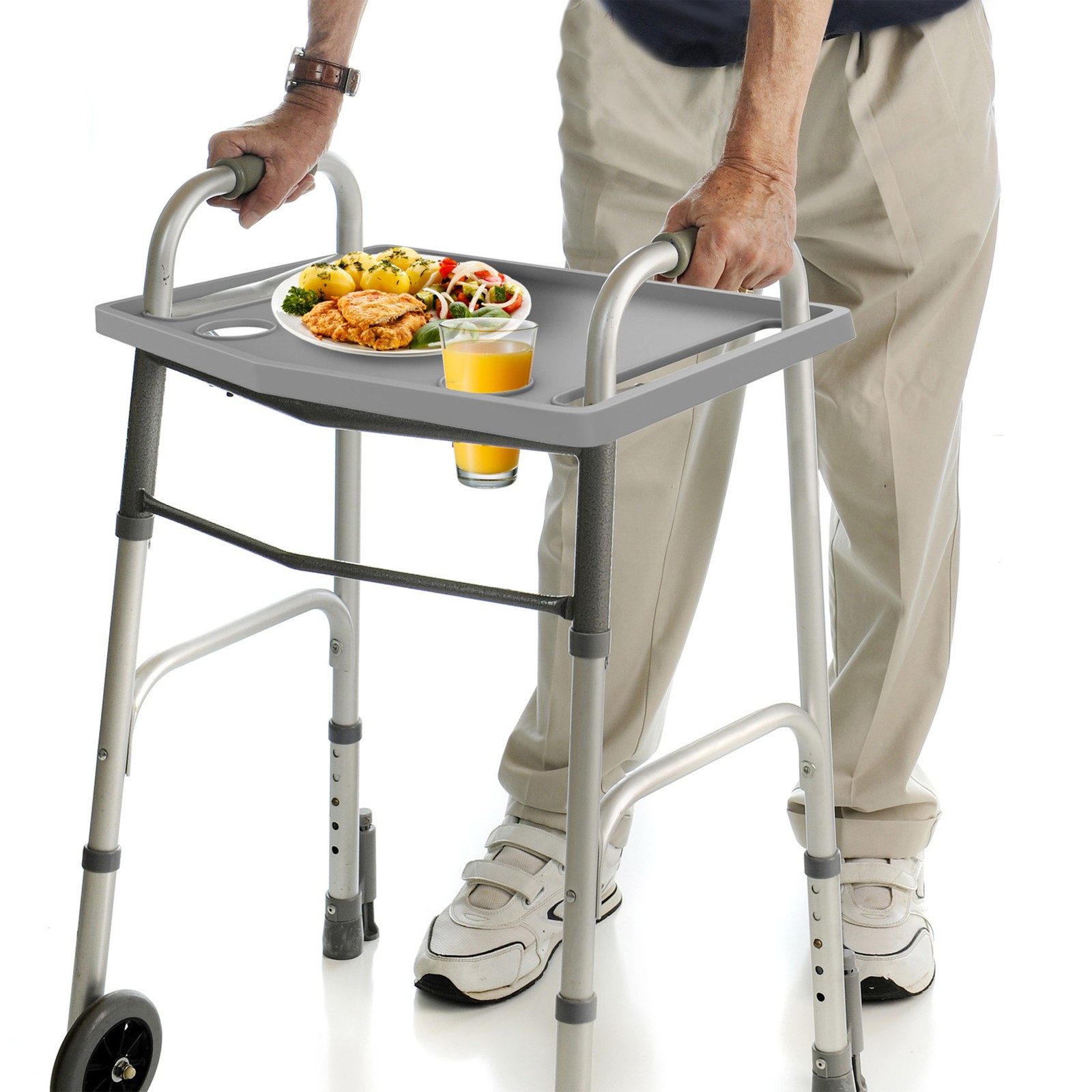21" x 16" Tray for Walker 2 Cup Holders Raised Edge Dinner Knitting Holder