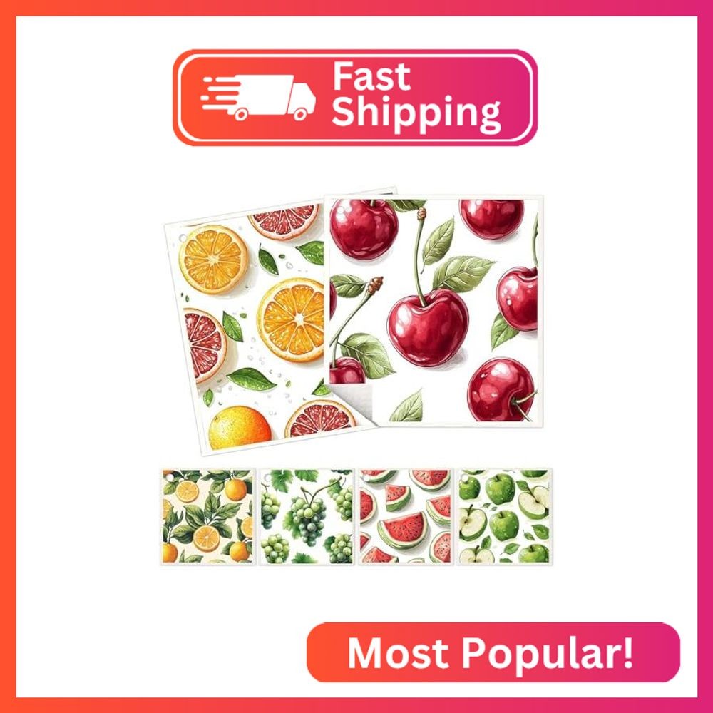 6 Pack Swedish Dishcloths for Kitchen - Reusable Dish Paper Towels Cloths Washab