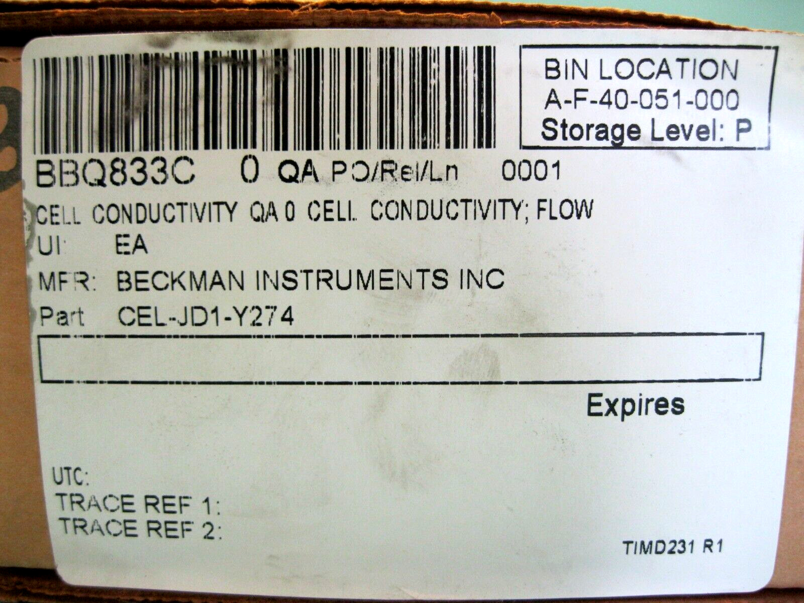 Beckman CEL-JD1-Y274 Conductivity Cell in Original Packaging E14