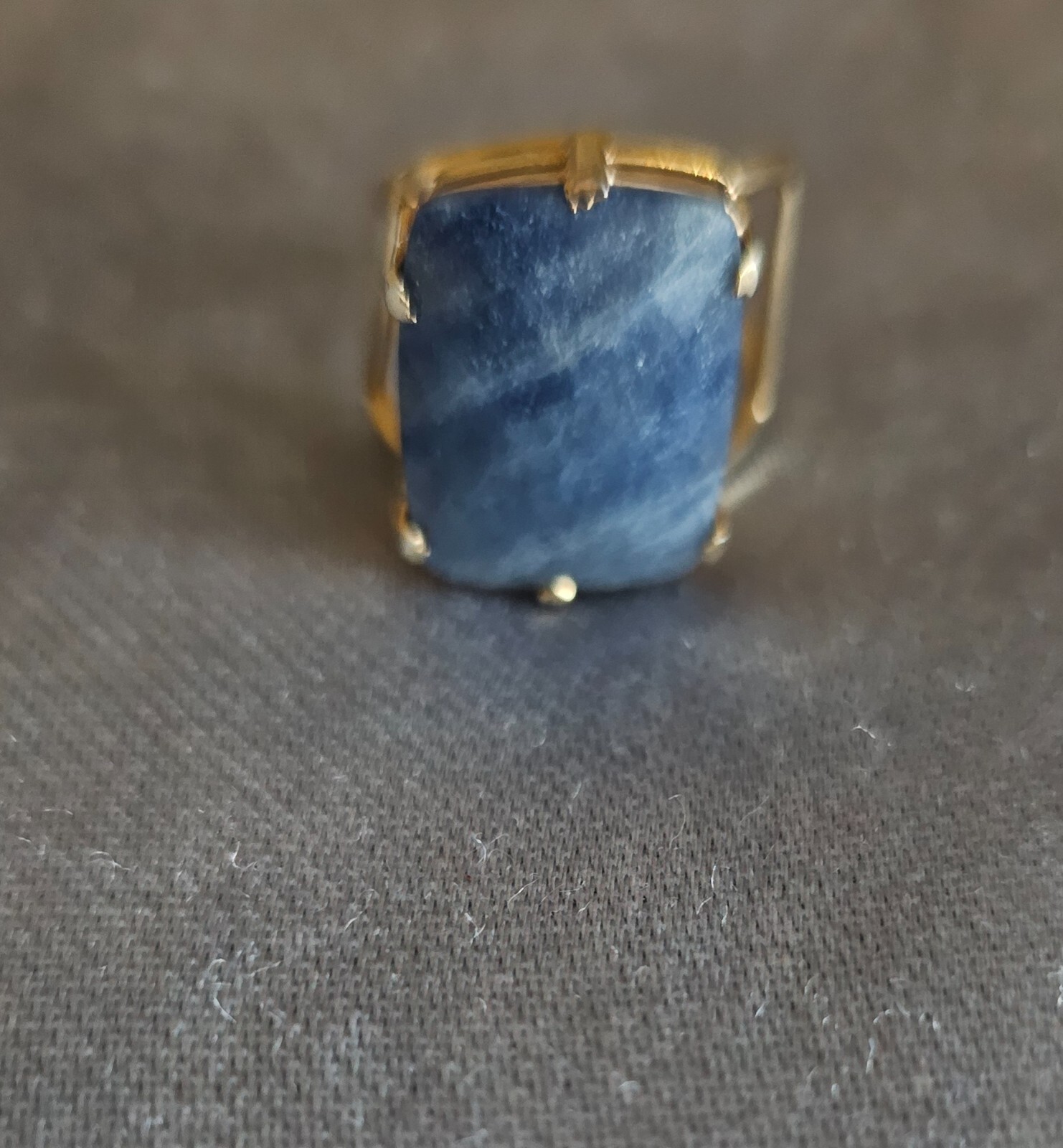 blue quartz crystal ring